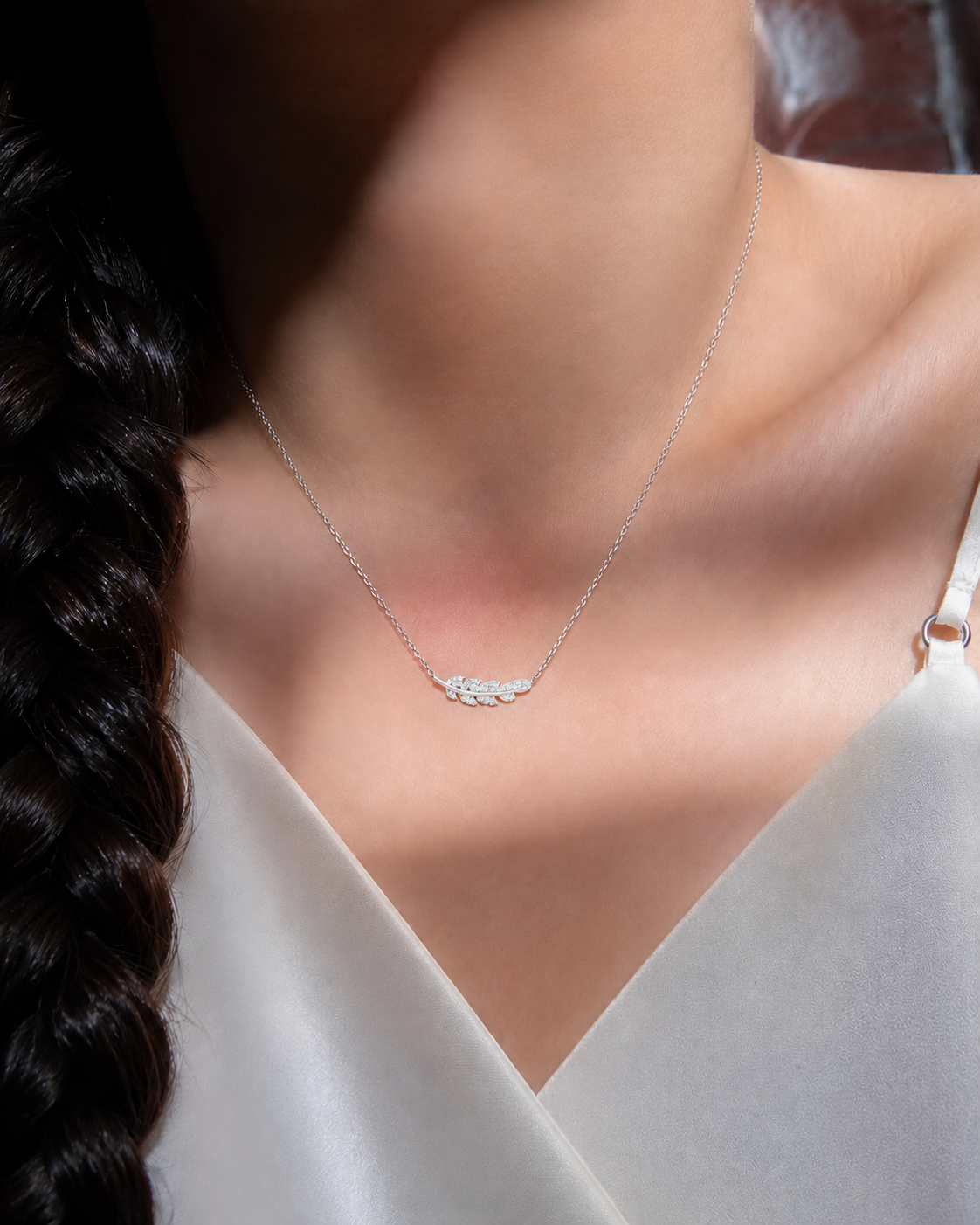 Collier Plume Diamant