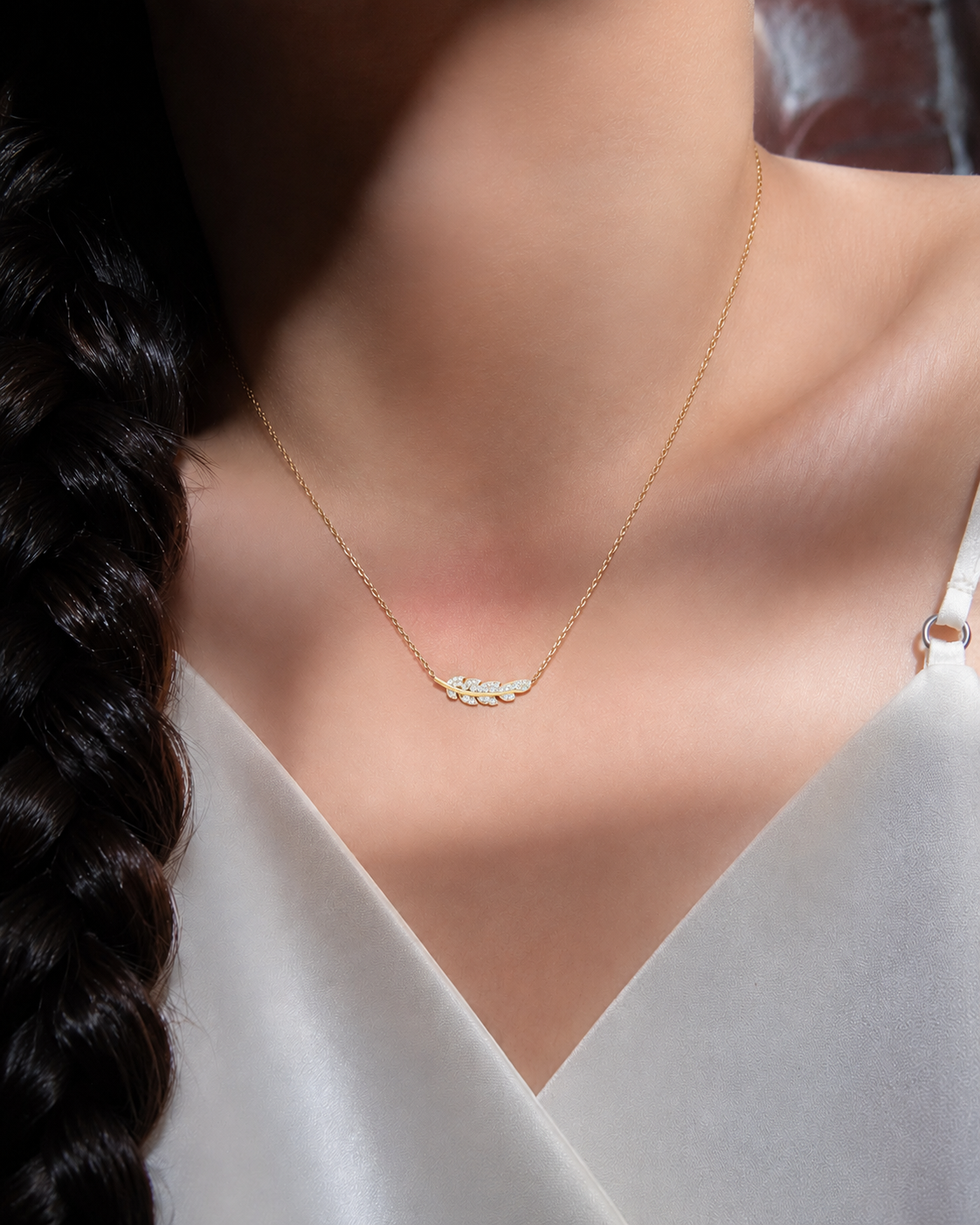 Collier Plume Diamant
