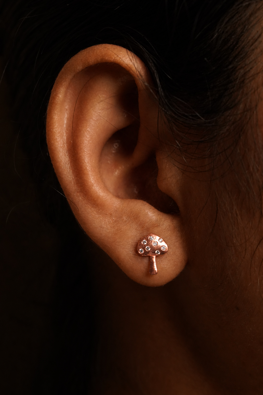Diamond Mushroom Earrings