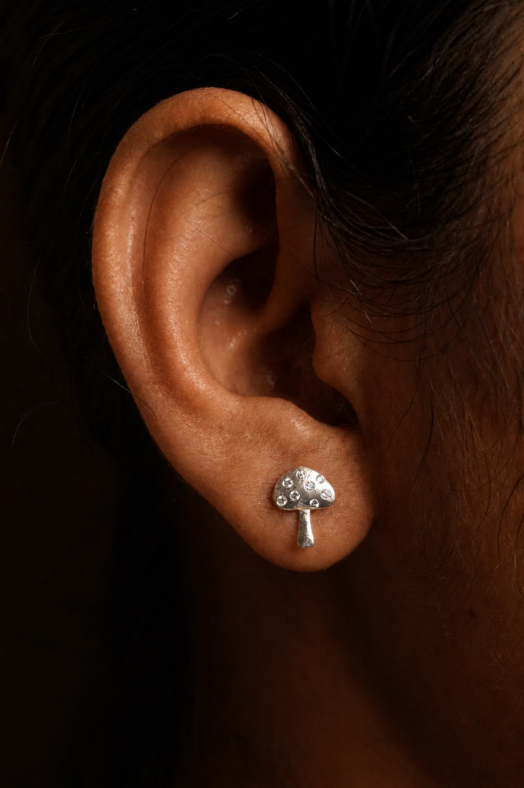 Diamond Mushroom Earrings