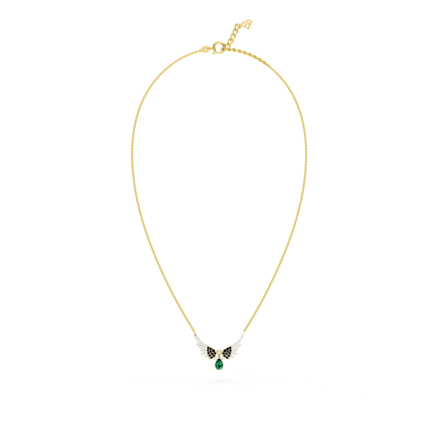 Emerald Drop Wings Necklace