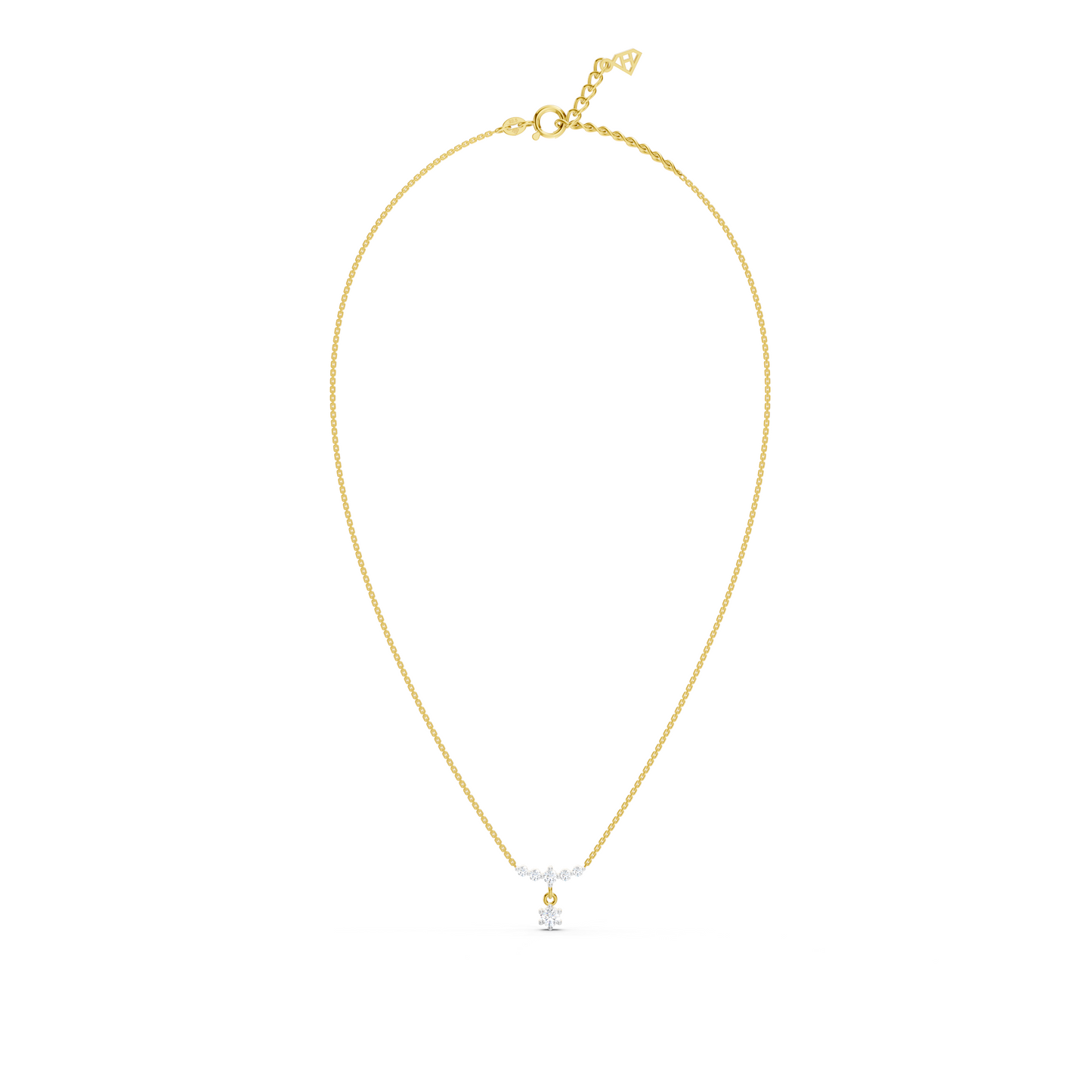 Diamond Drop Curve necklace