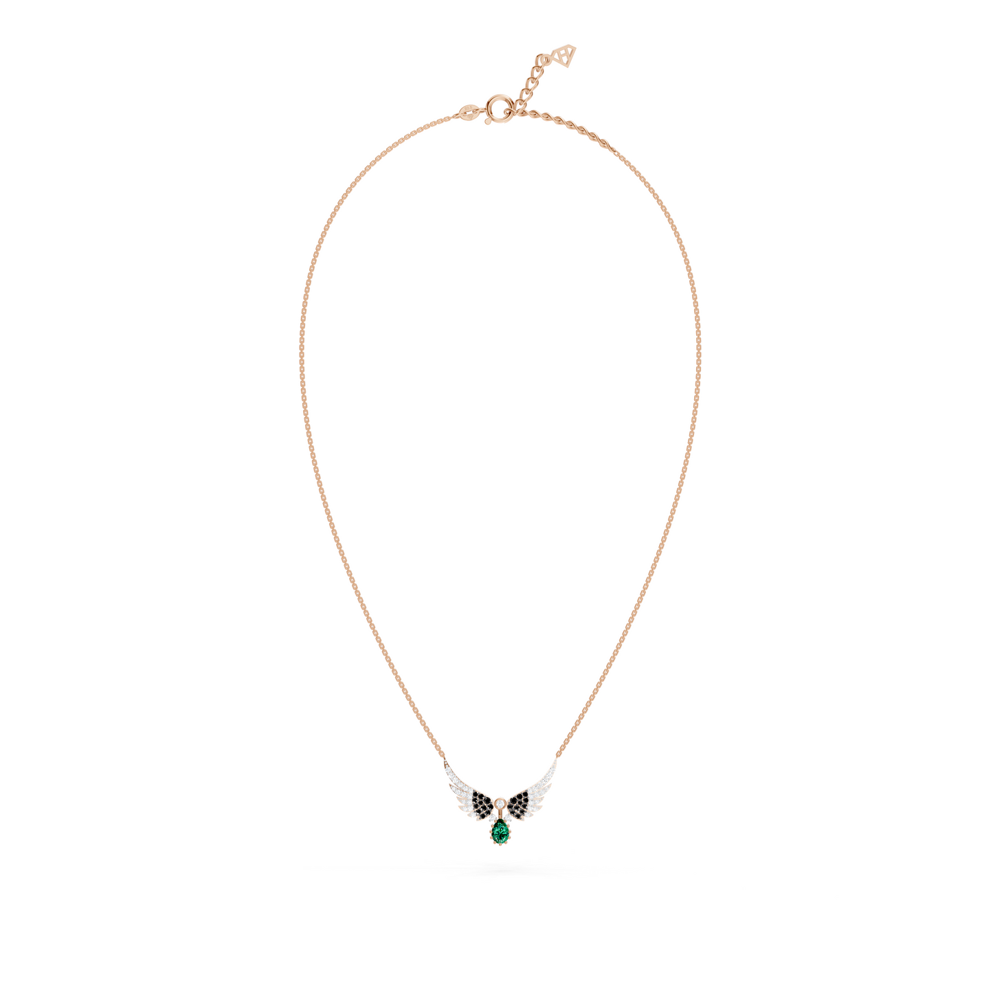Emerald Drop Wings Necklace