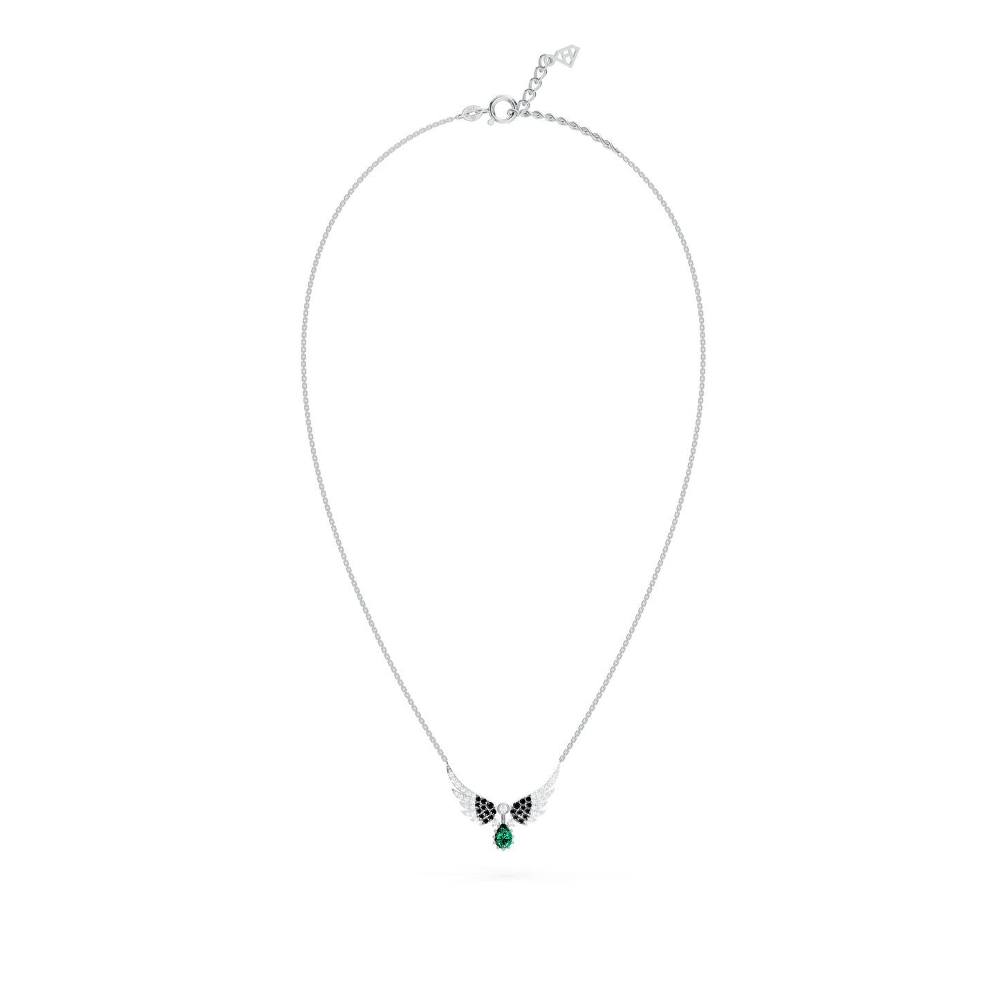 Emerald Drop Wings Necklace