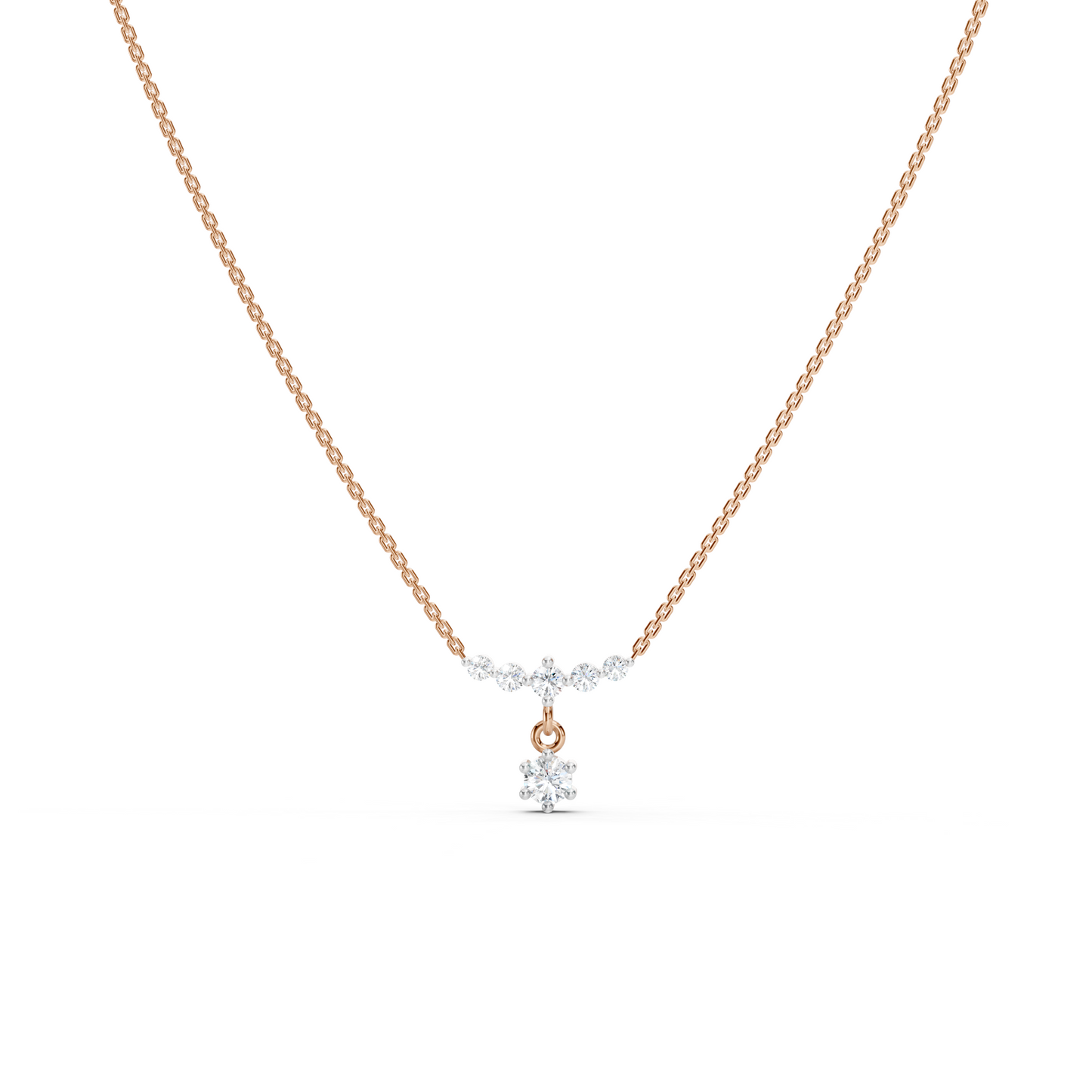 Diamond Drop Curve necklace