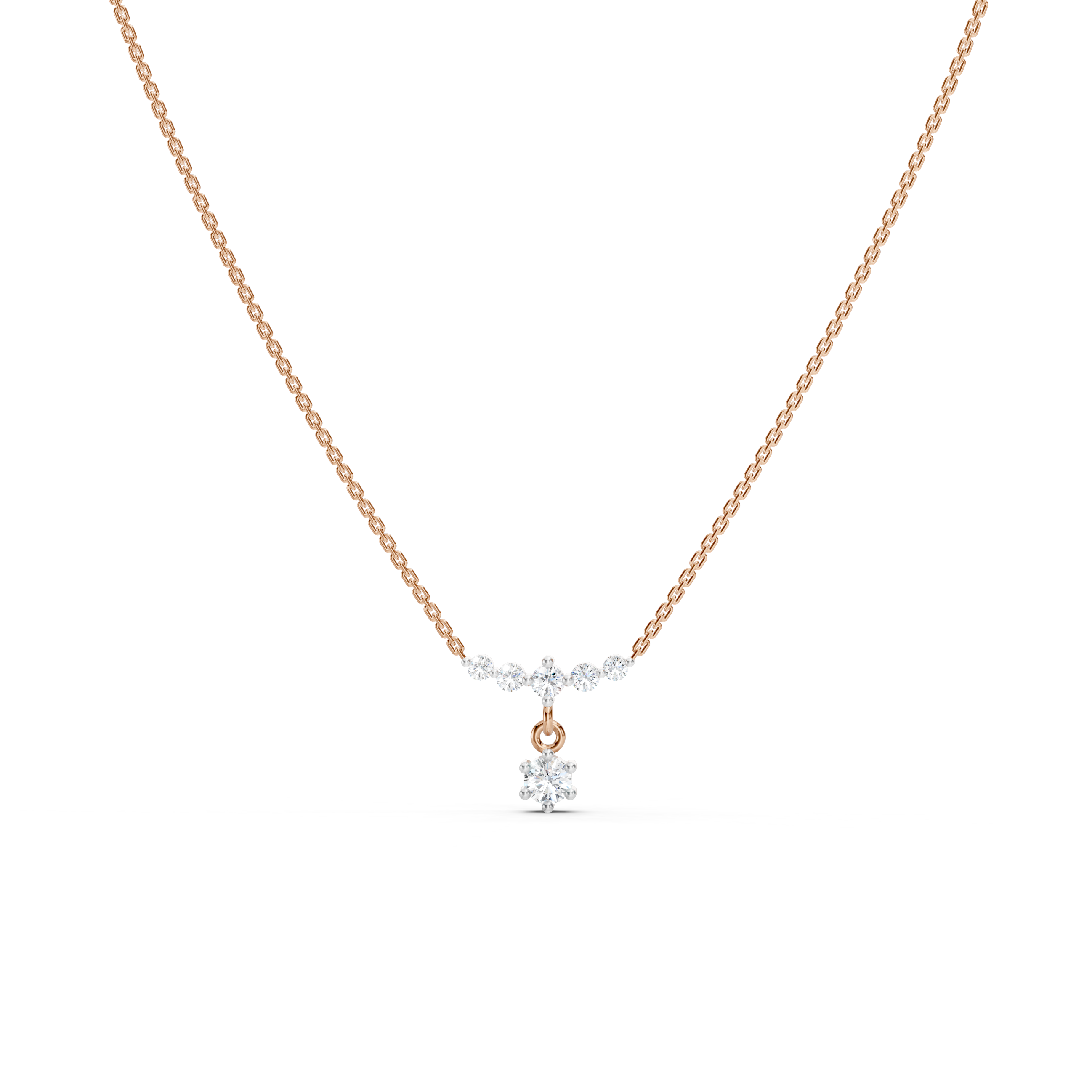 Diamond Drop Curve necklace