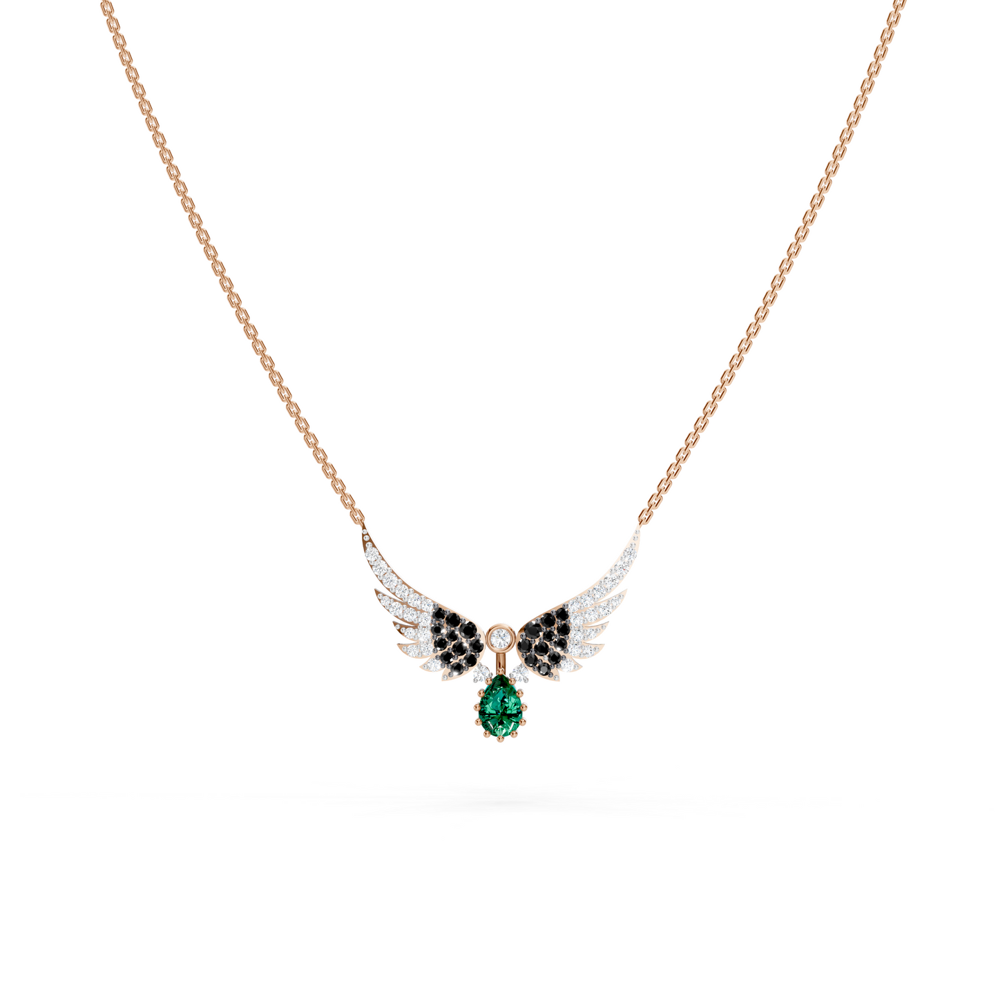 Emerald Drop Wings Necklace