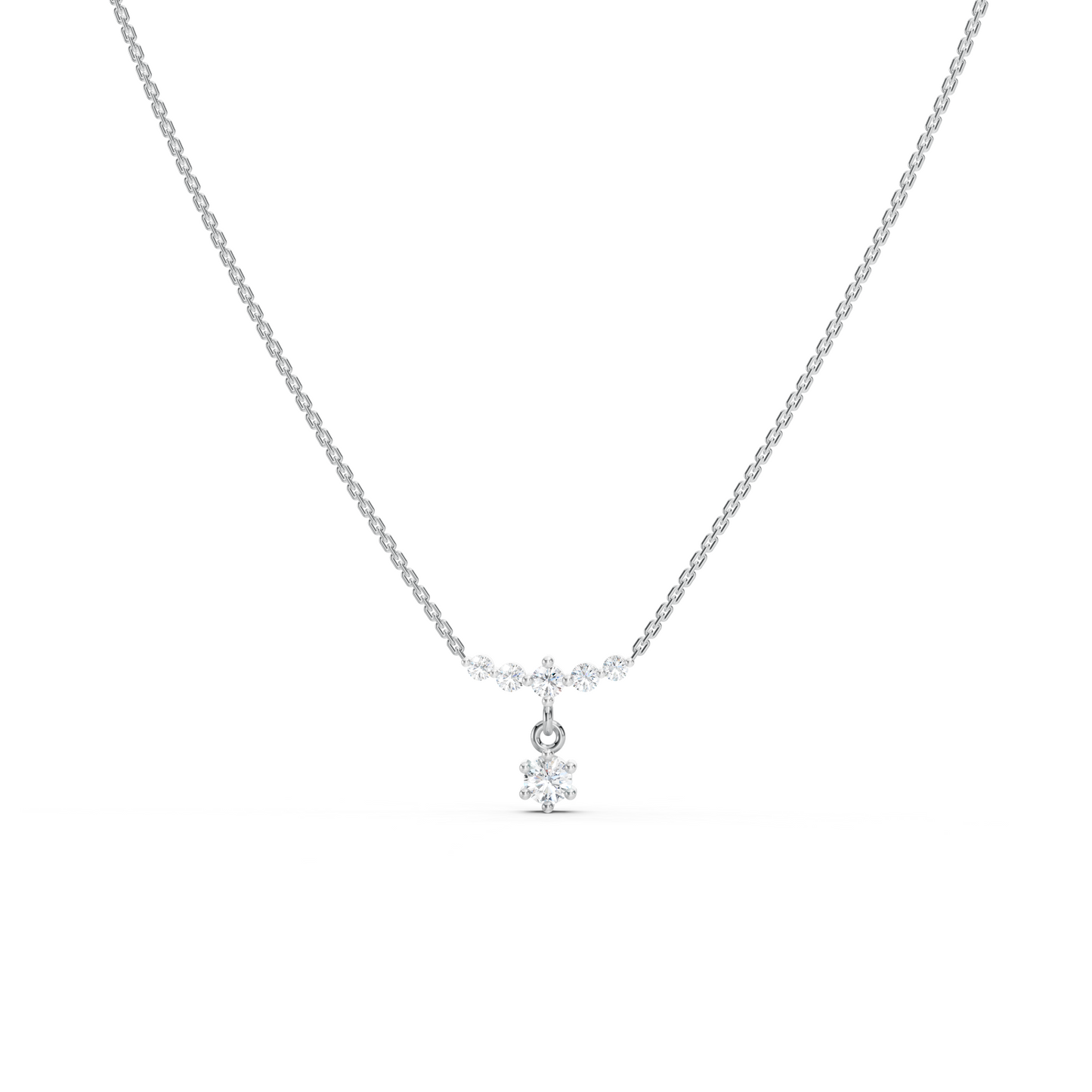 Diamond Drop Curve necklace