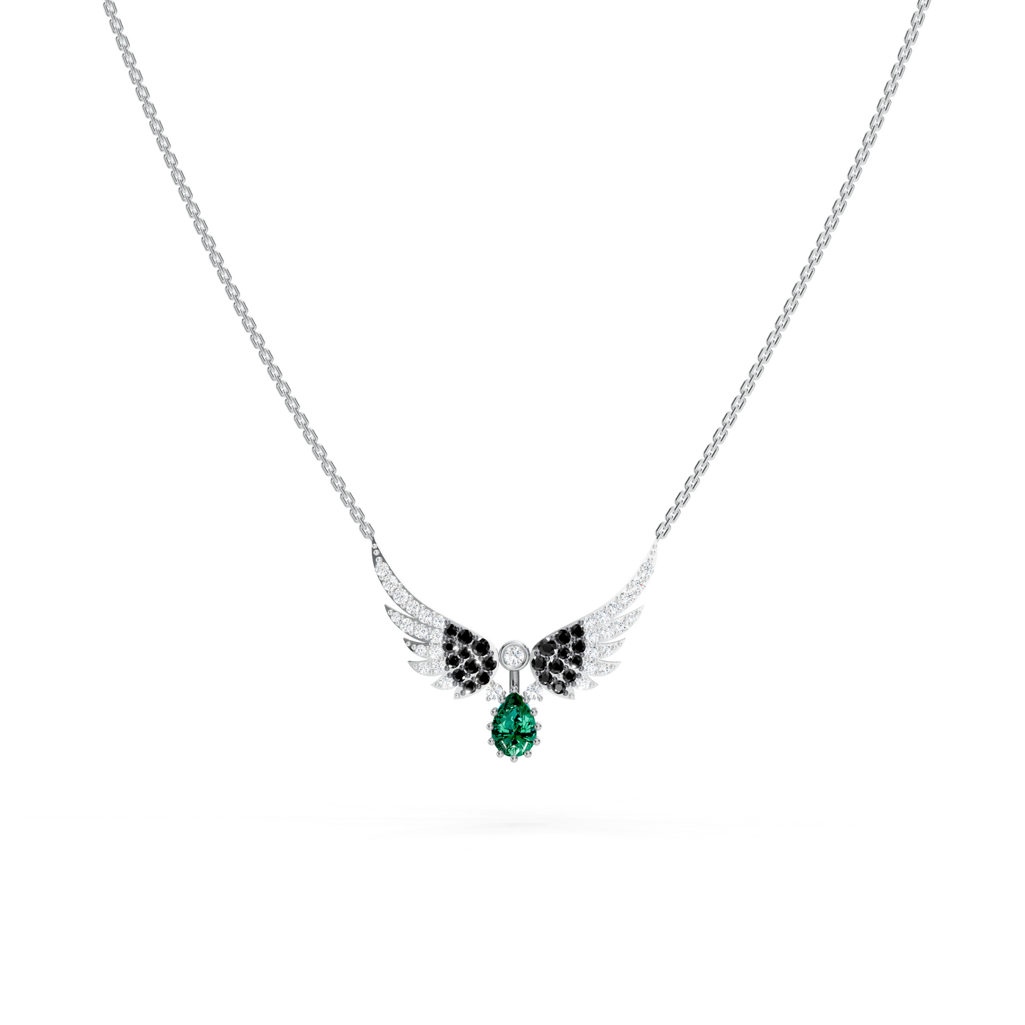 Emerald Drop Wings Necklace