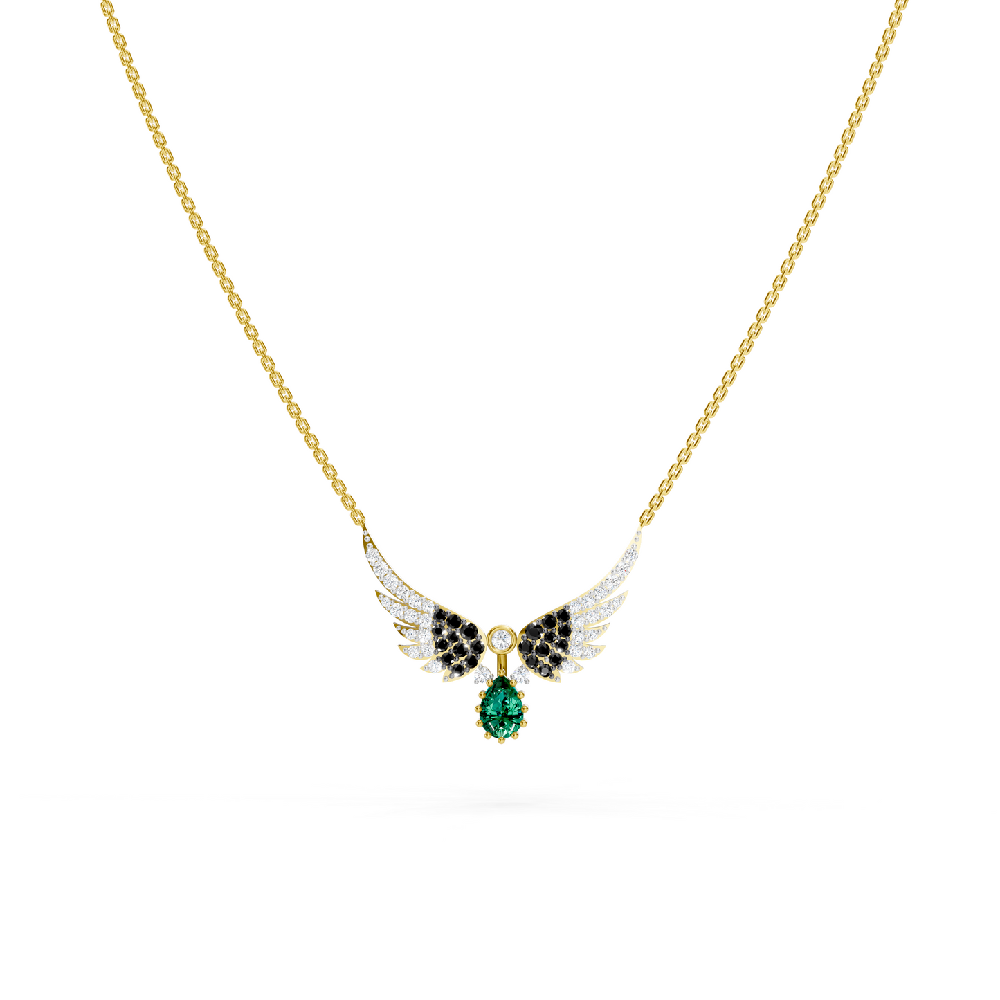 Emerald Drop Wings Necklace