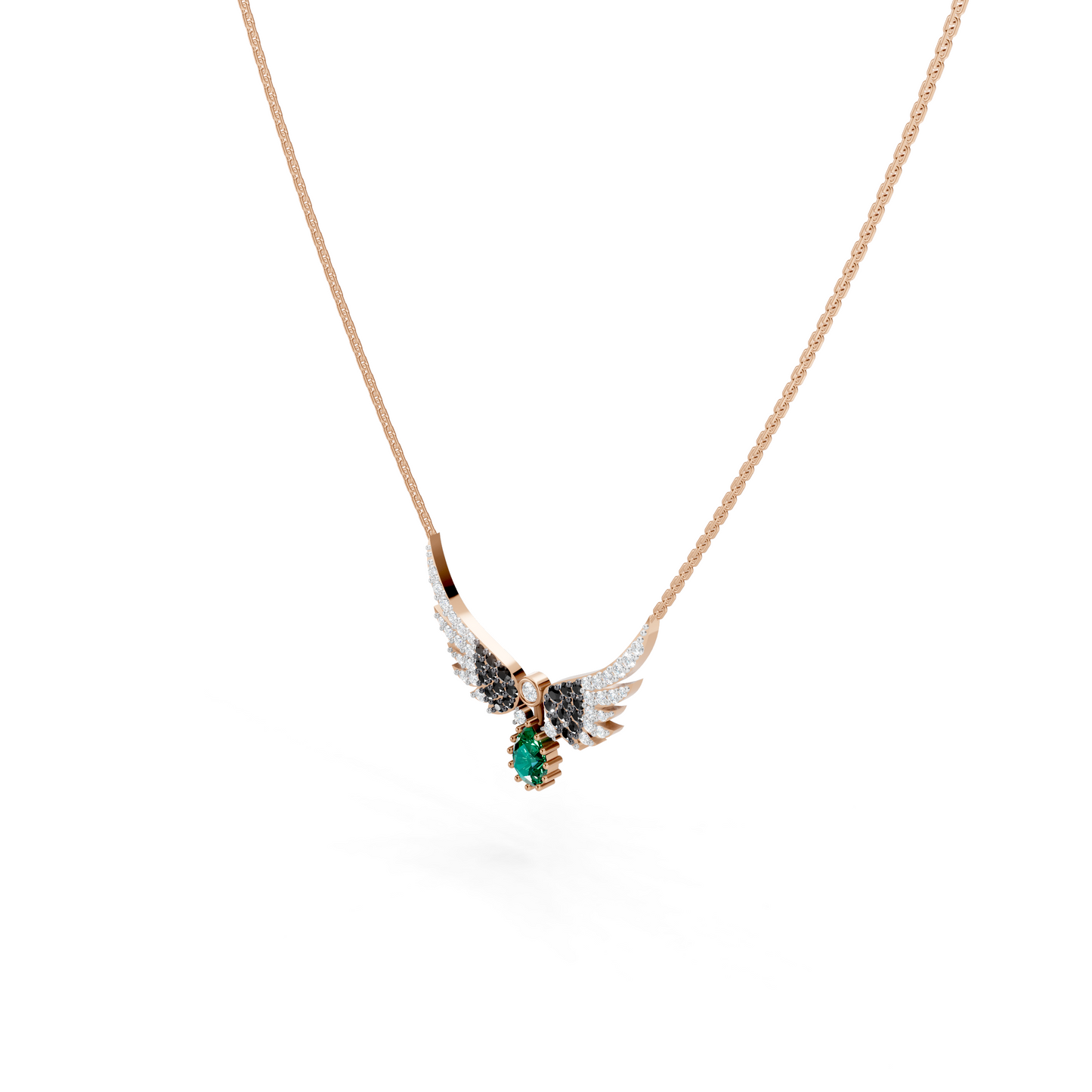 Emerald Drop Wings Necklace