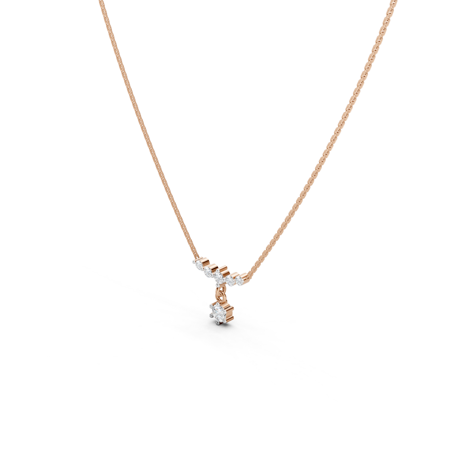 Diamond Drop Curve necklace