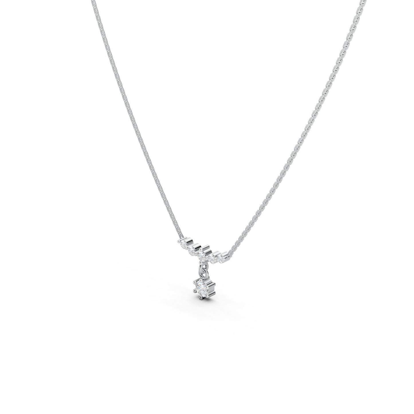 Diamond Drop Curve necklace
