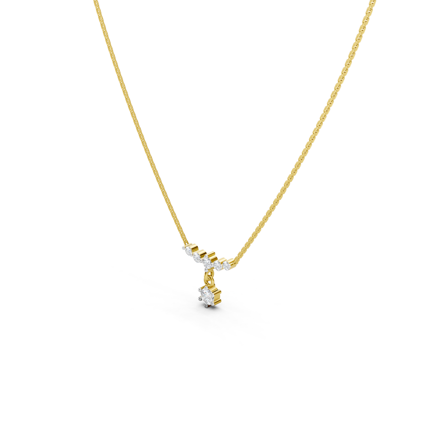 Diamond Drop Curve necklace