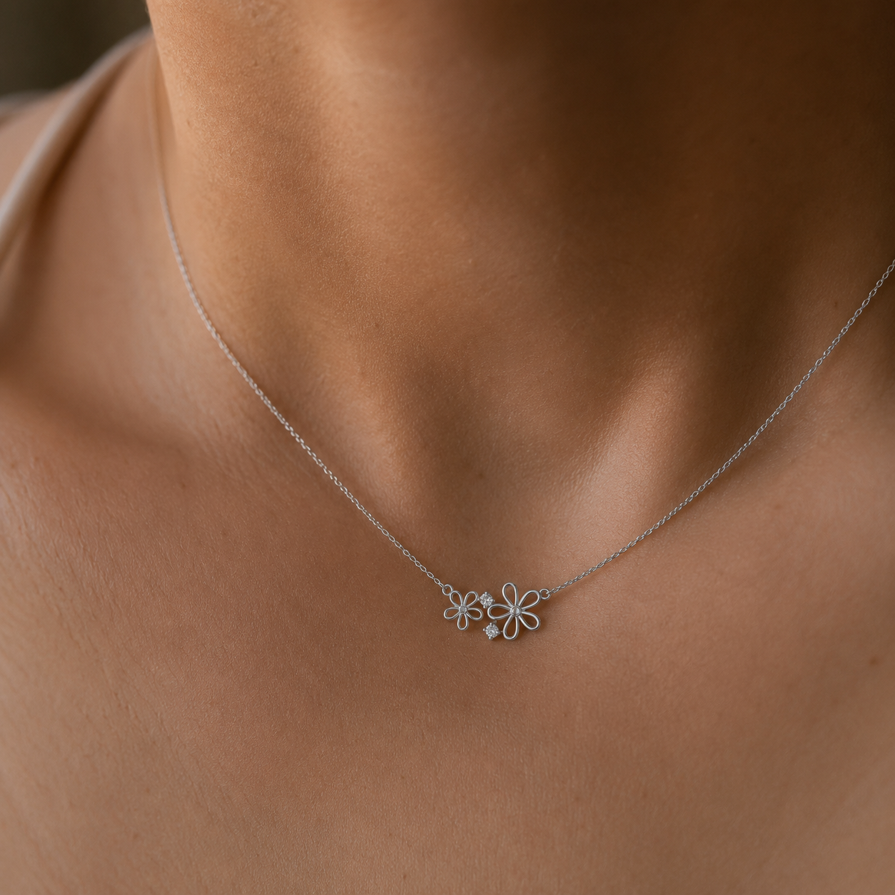 Dual Flower Necklace