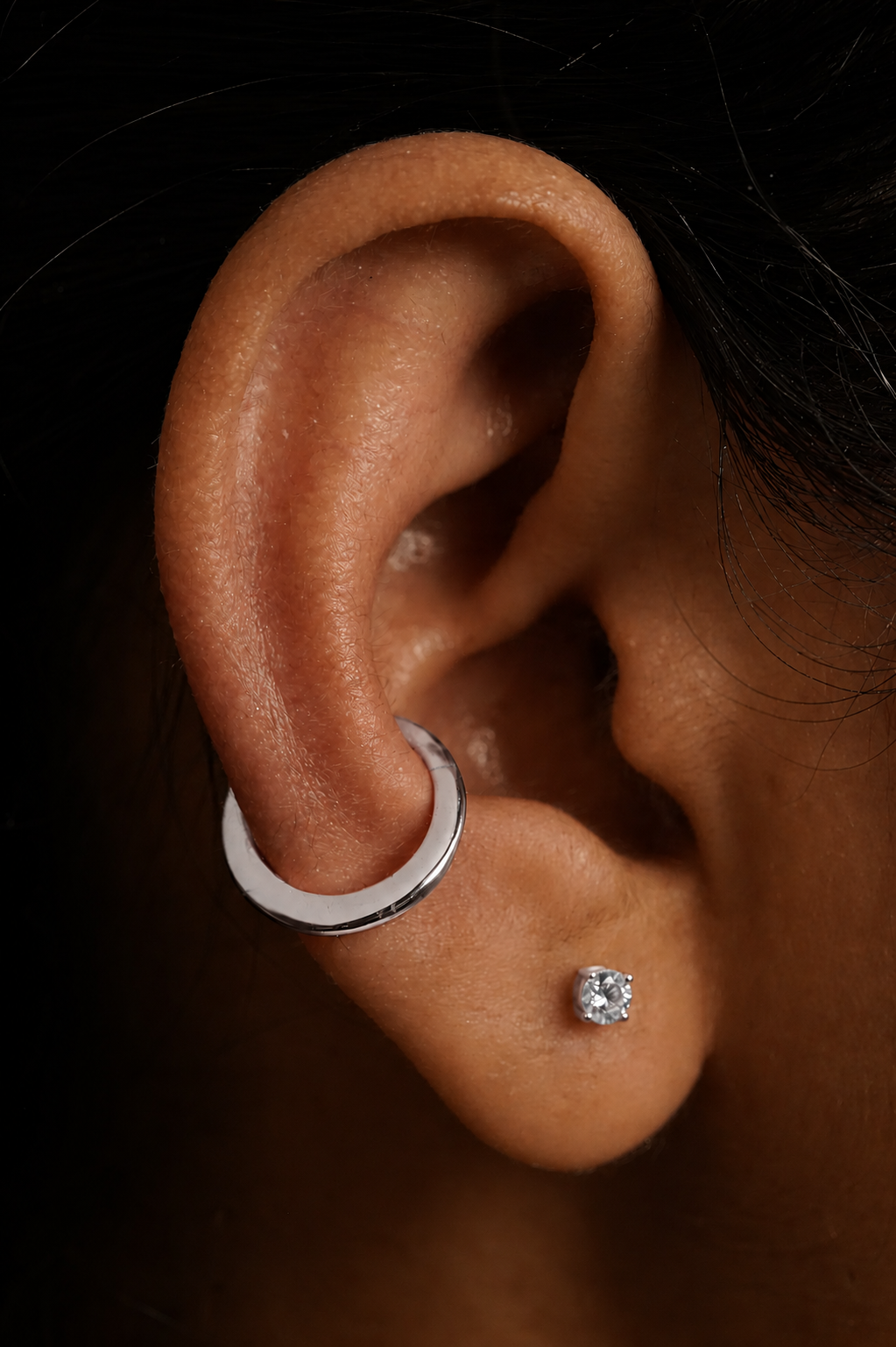 Flat conch cuff earrings