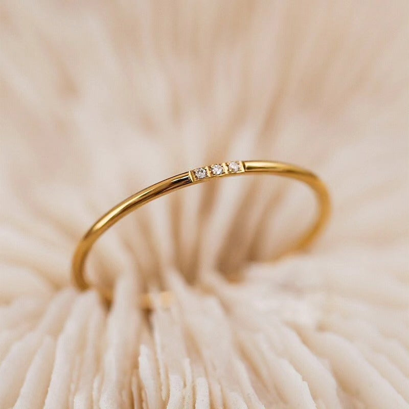 Stack Of 4 dainty Diamond rings