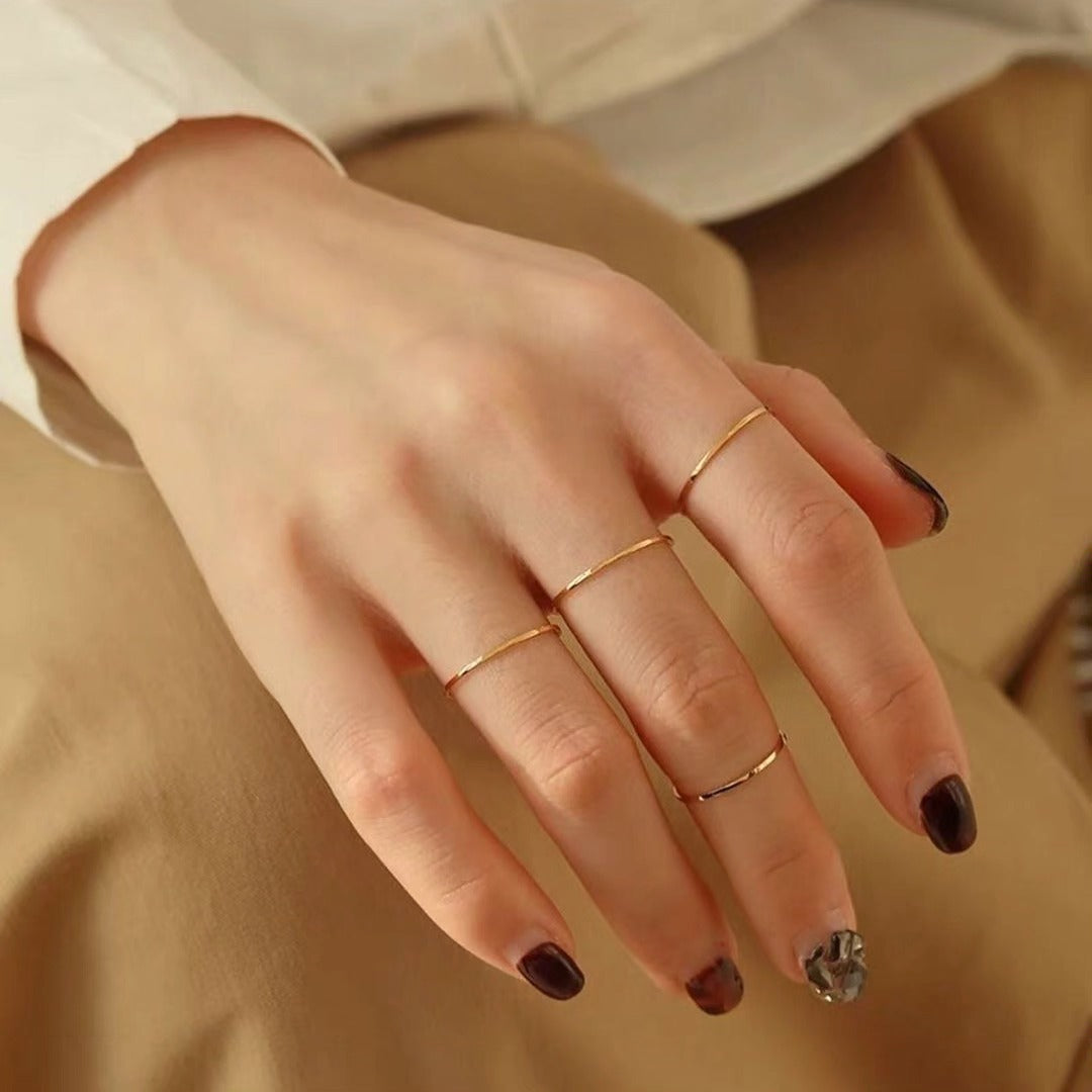Stack of 4 Plain Band Rings