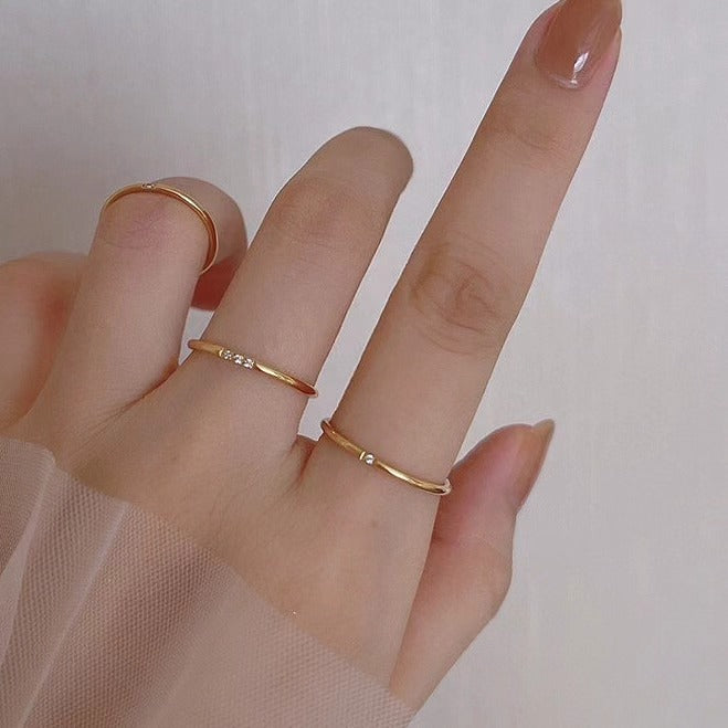 Single Diamond Band Ring