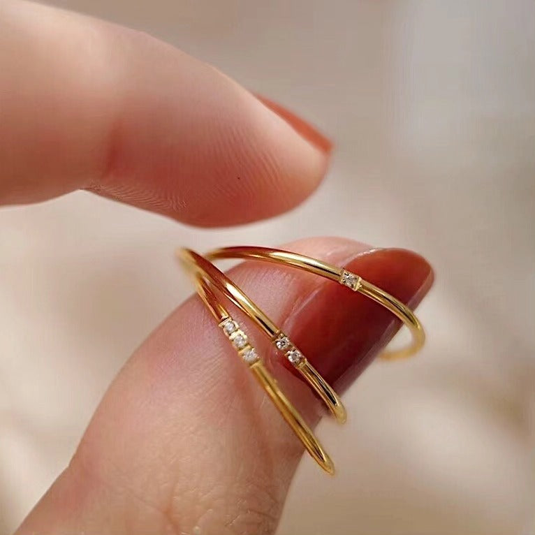 Single Diamond Band Ring