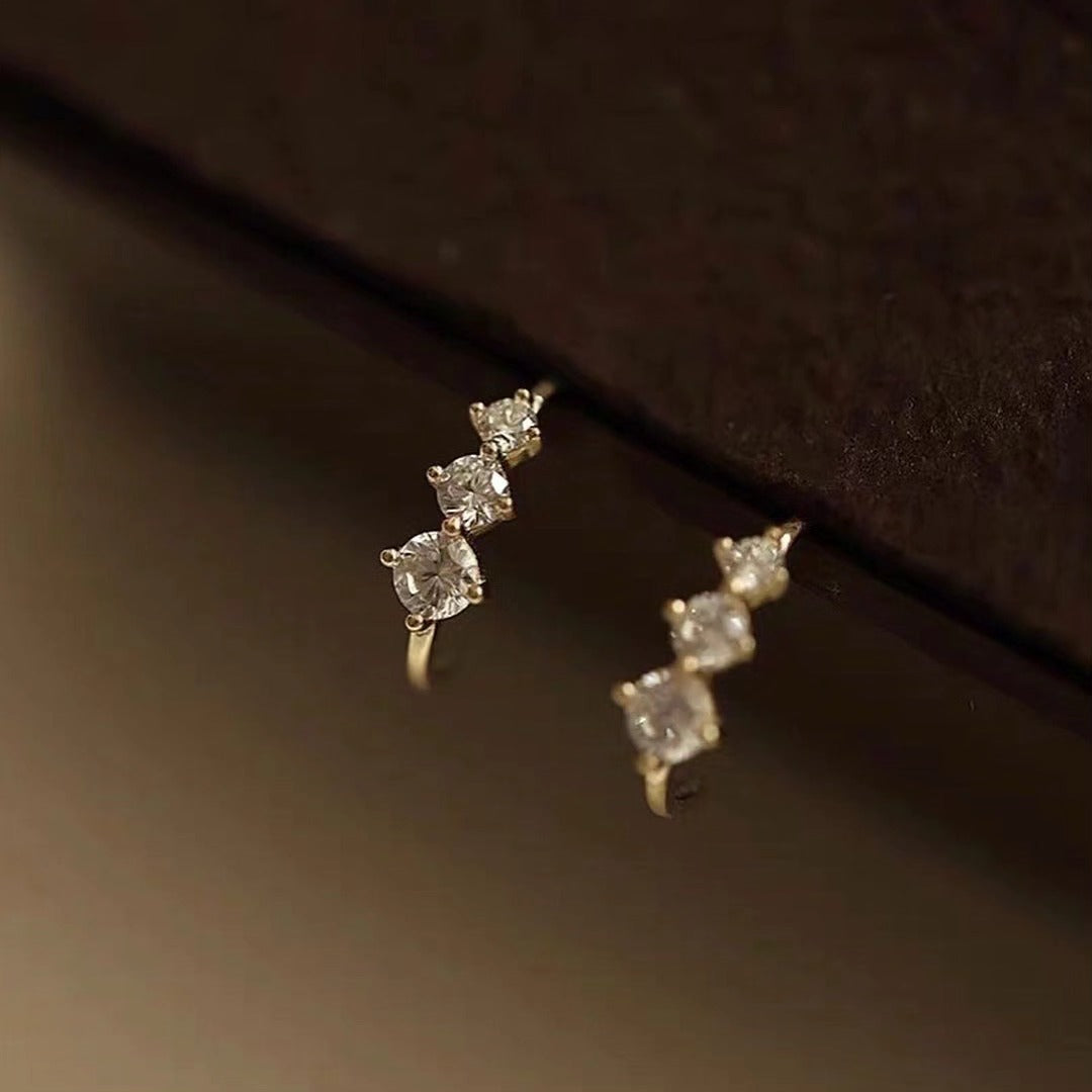 3 Mini diamond Earrings