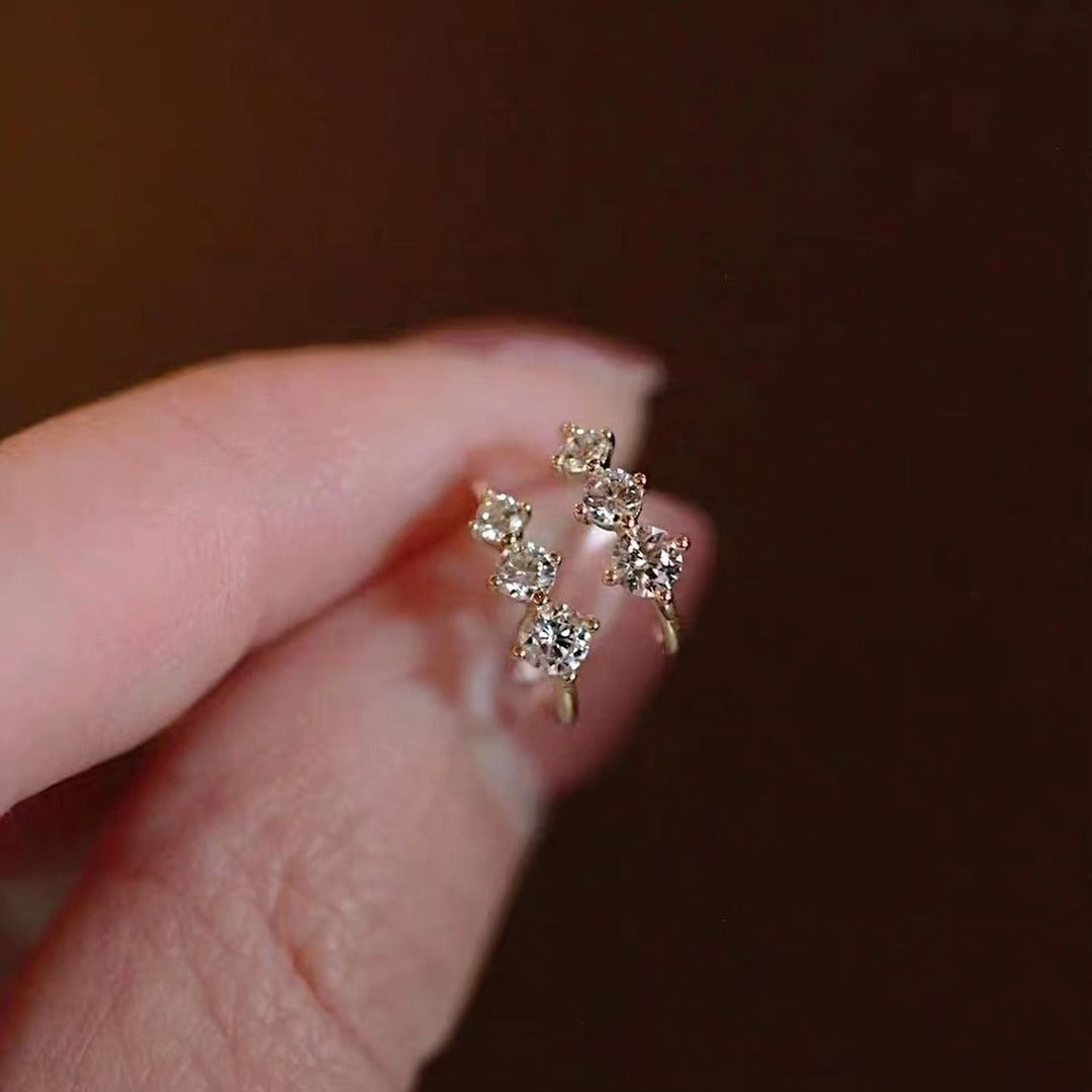 3 Mini diamond Earrings