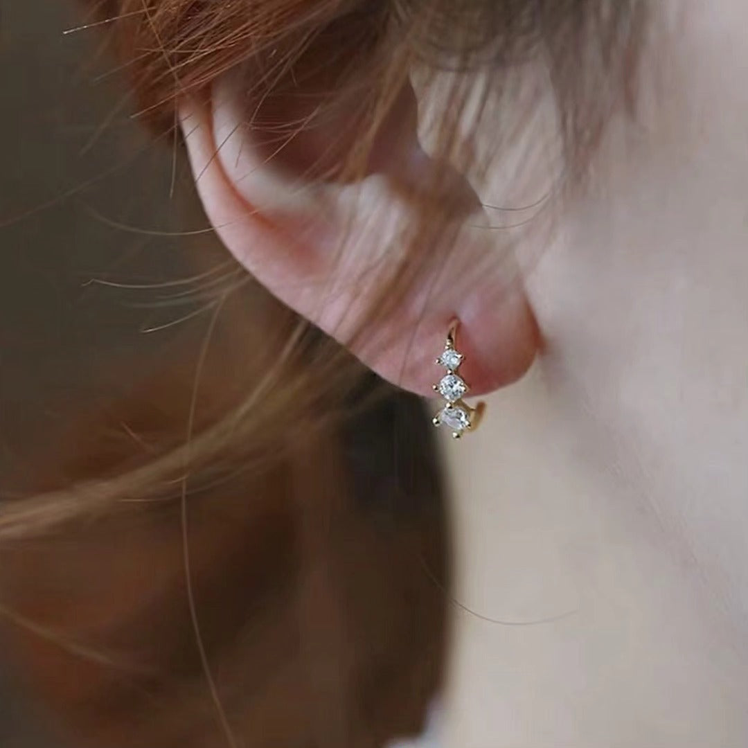 3 Mini diamond Earrings
