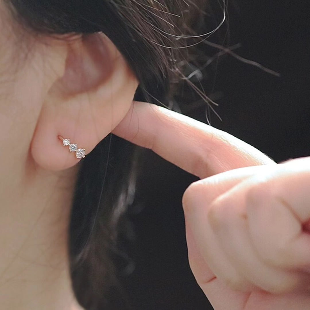 3 Mini diamond Earrings
