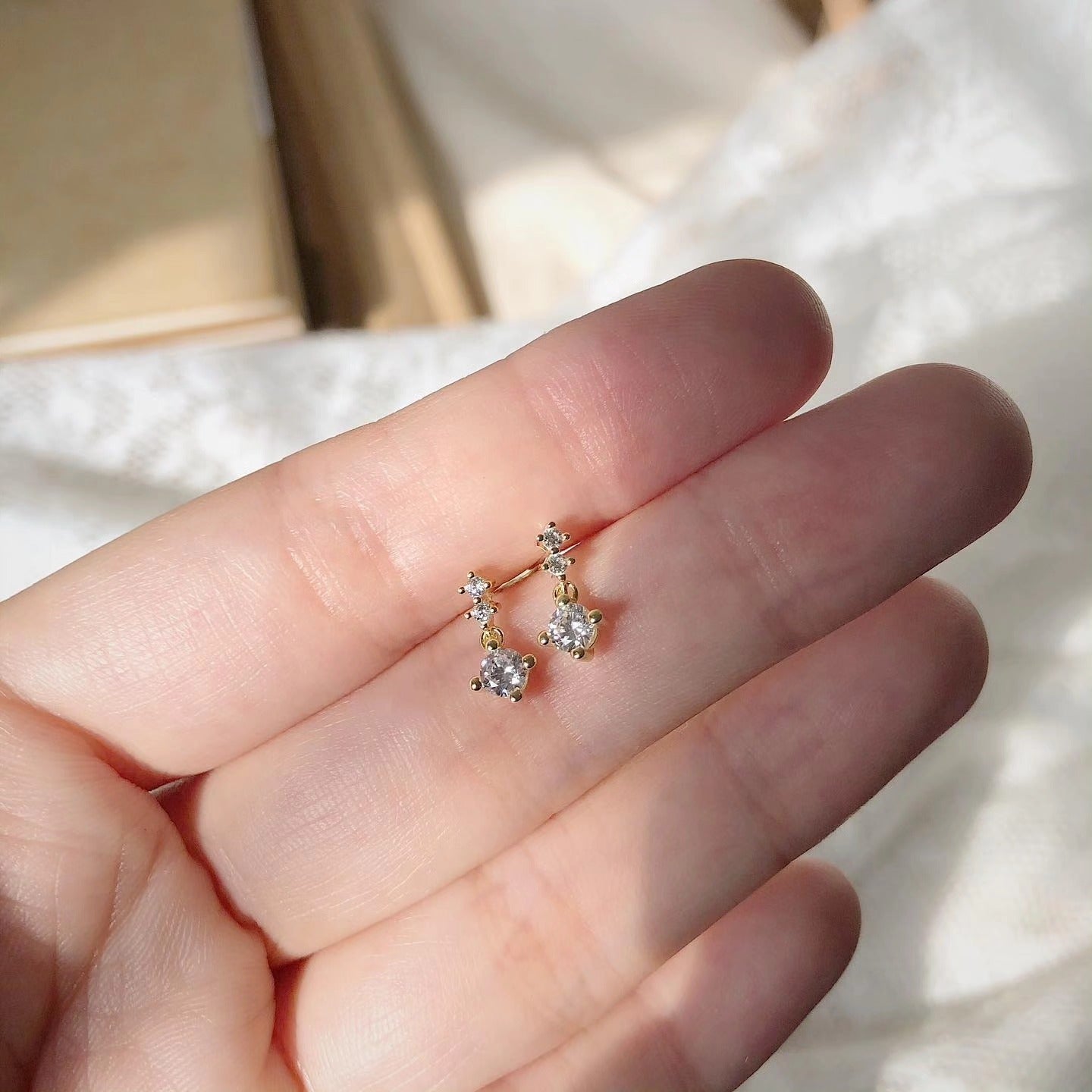 Diamond drop earrings
