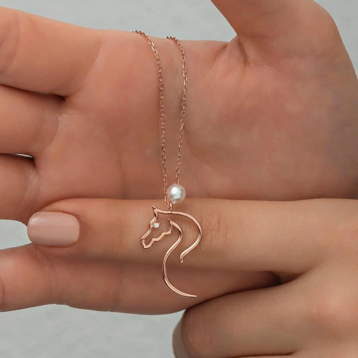 Pearl Horse Necklace