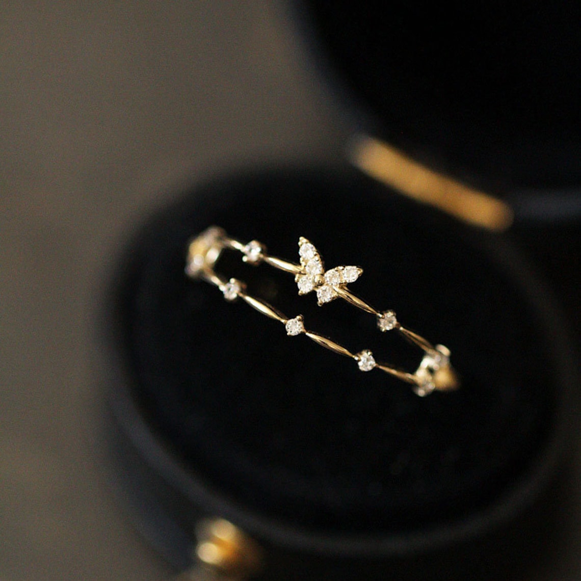 Dainty Dual Eternity Butterfly Ring
