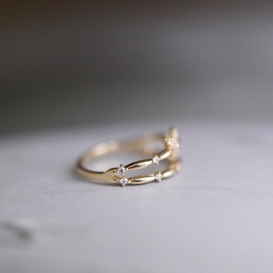 Dainty Dual Eternity Butterfly Ring