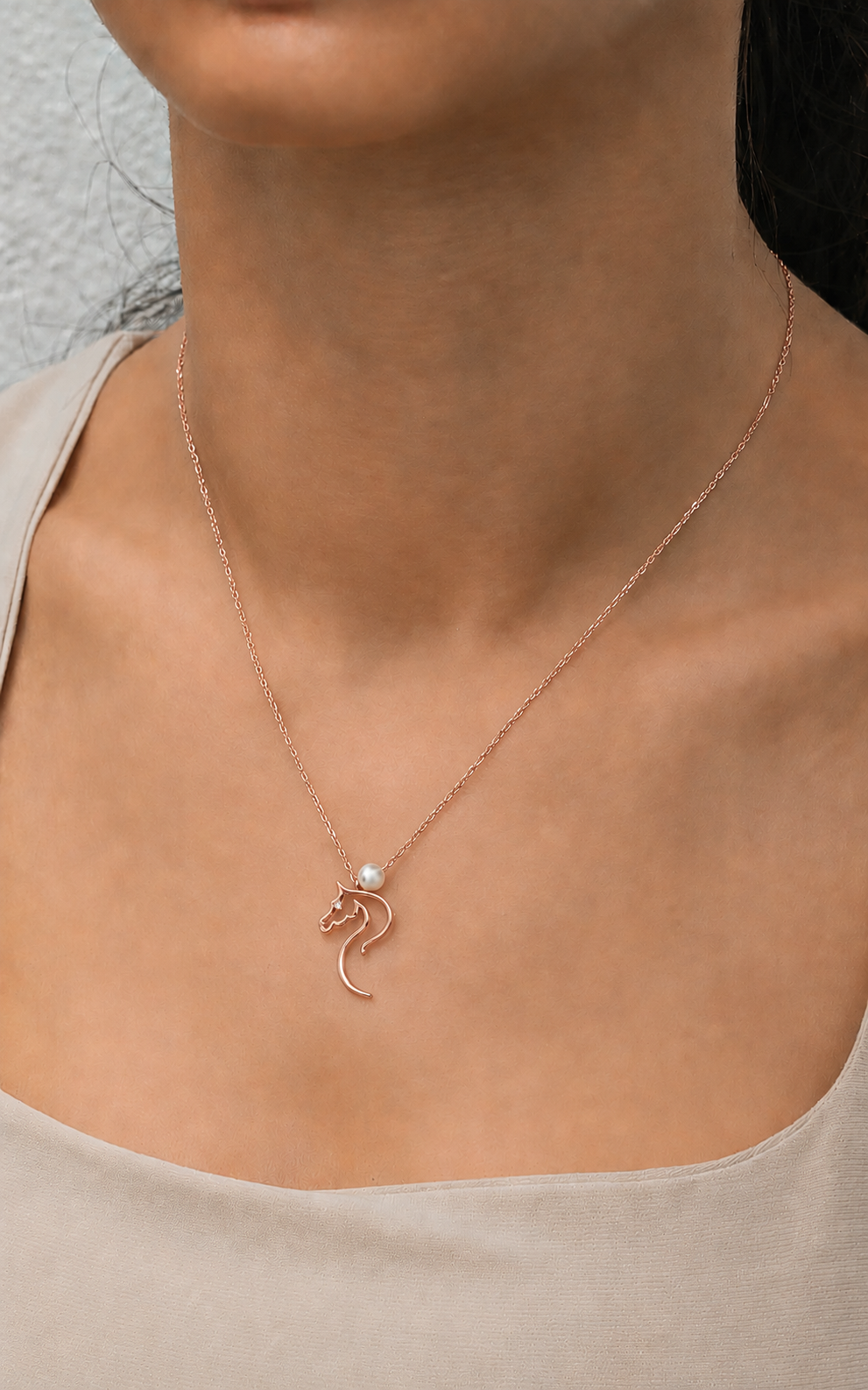 Pearl Horse Necklace