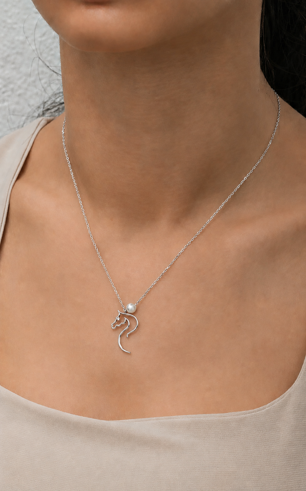 Pearl Horse Necklace