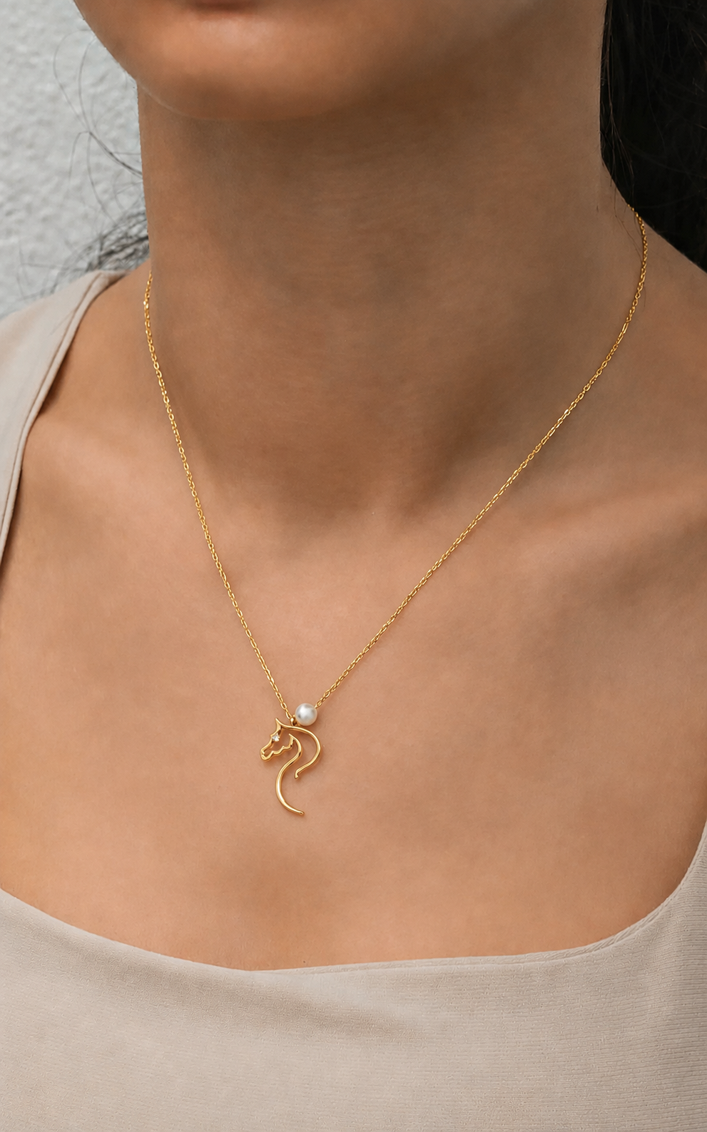 Pearl Horse Necklace