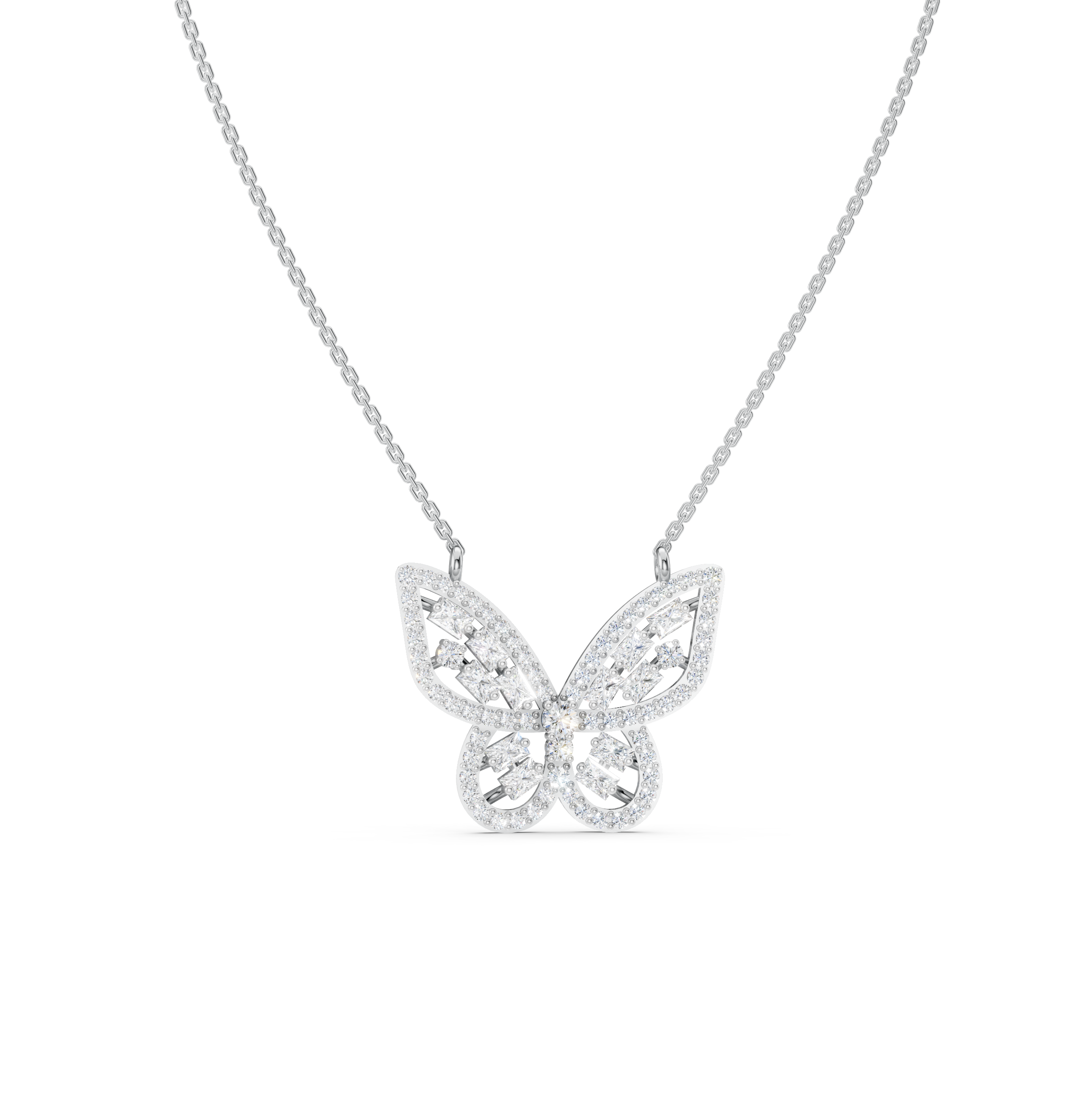 Baguette Butterfly Necklace