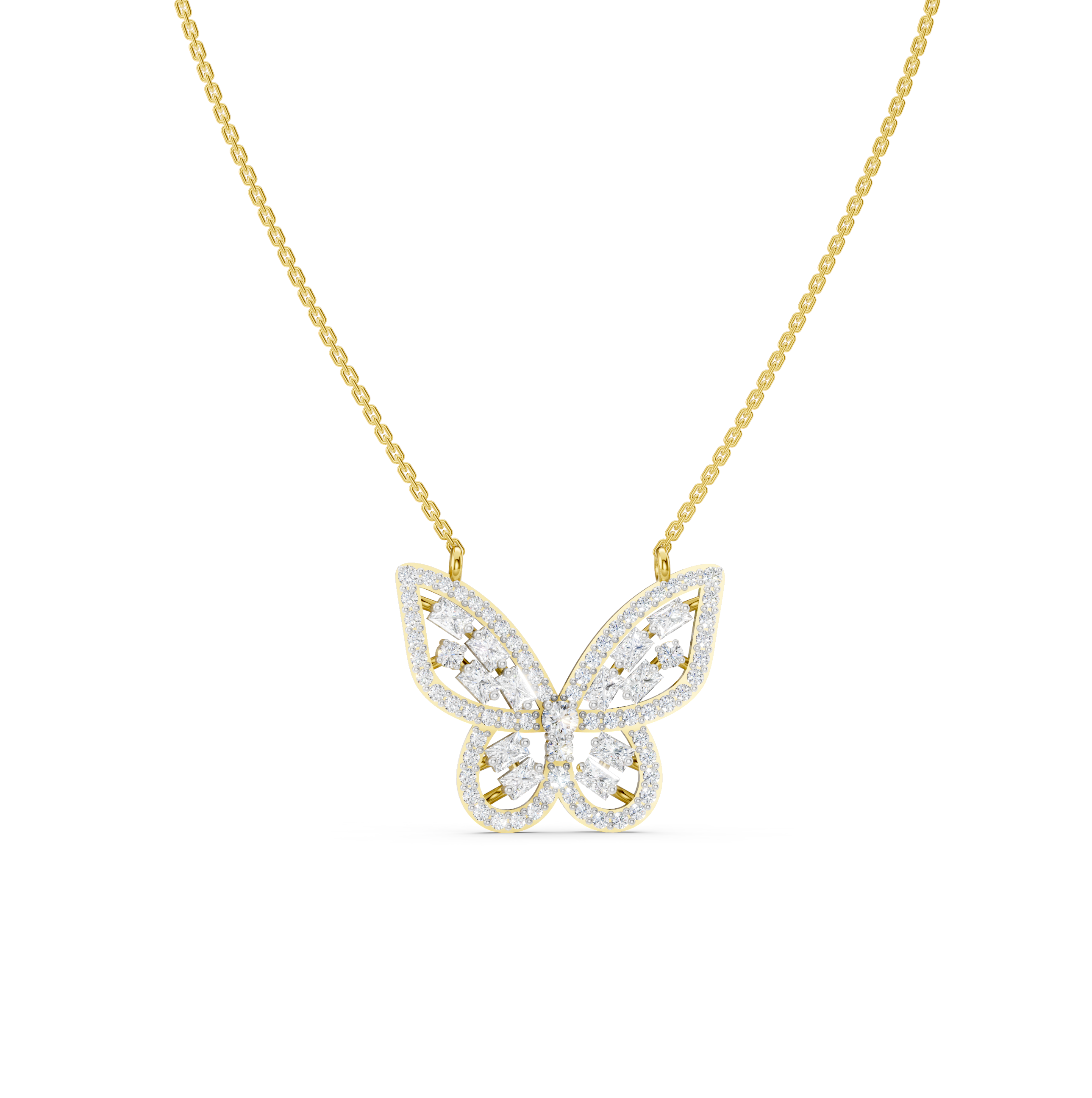 Baguette Butterfly Necklace