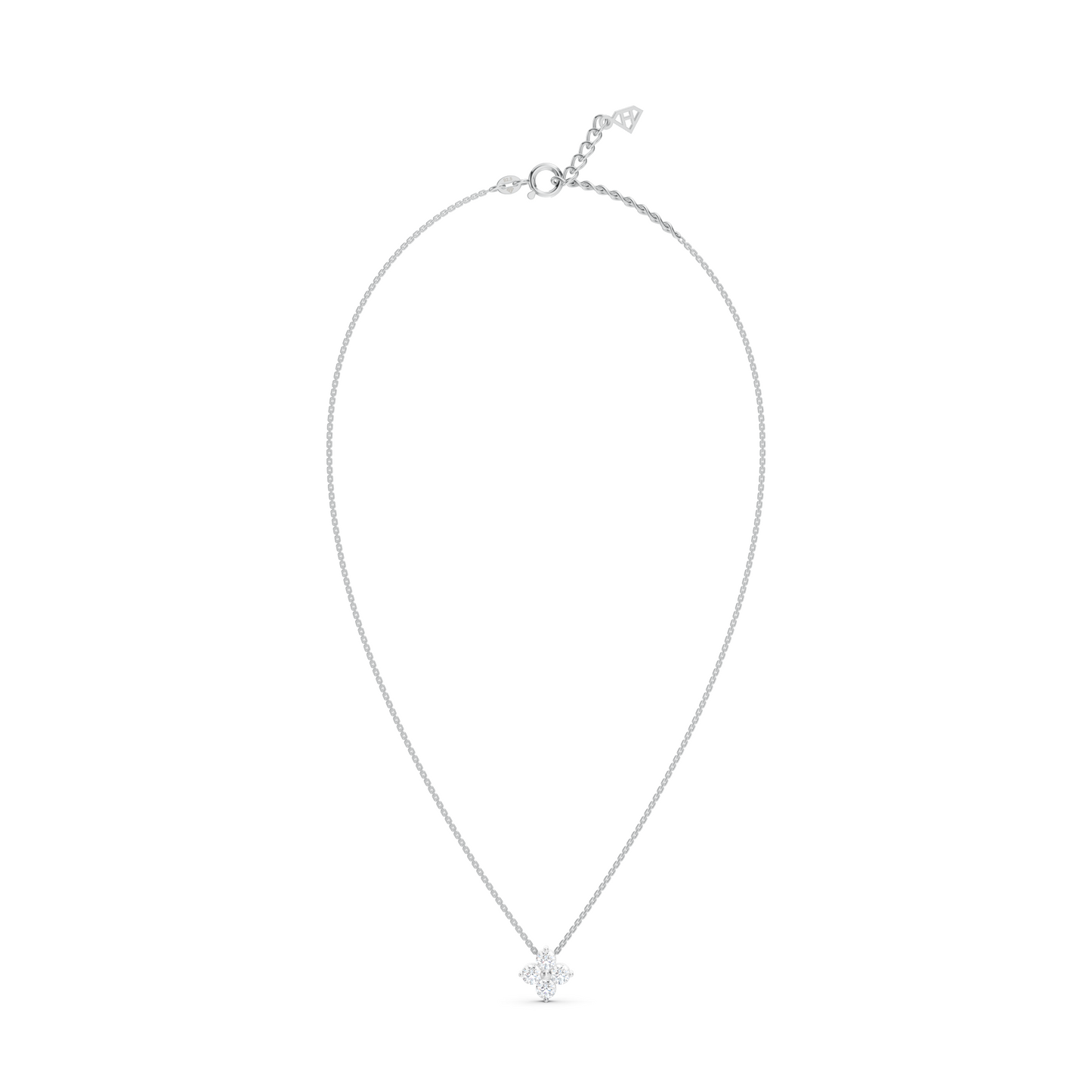 Collier Fleur 4 Diamants