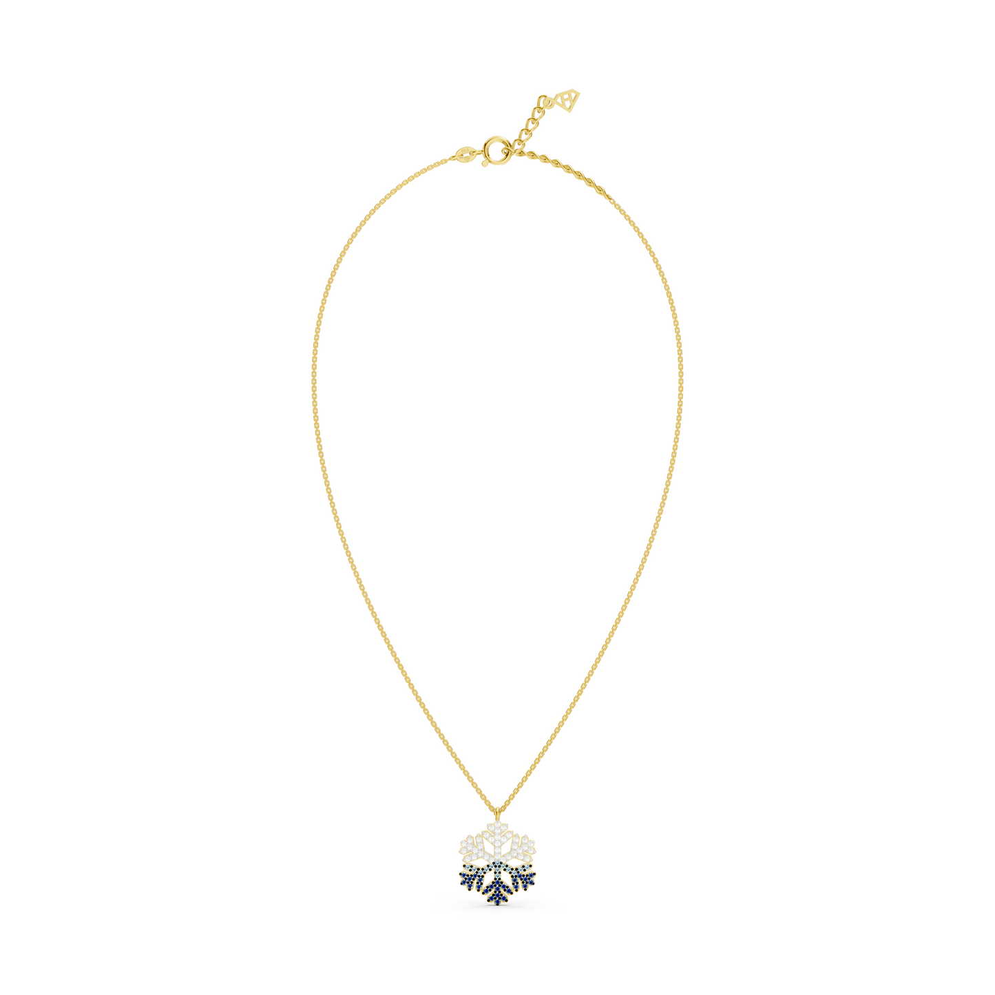 Collier flocon de neige bleu