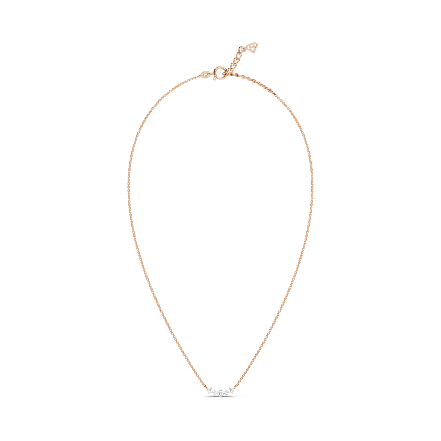 Collier courbe 5 diamants