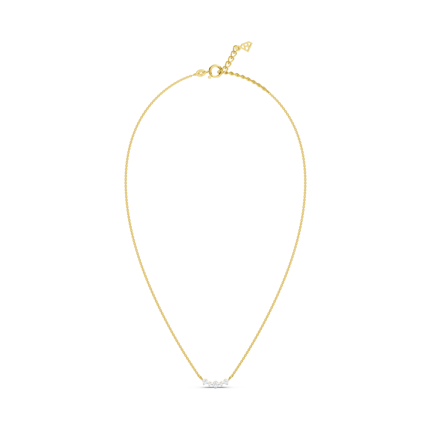 Collier courbe 5 diamants