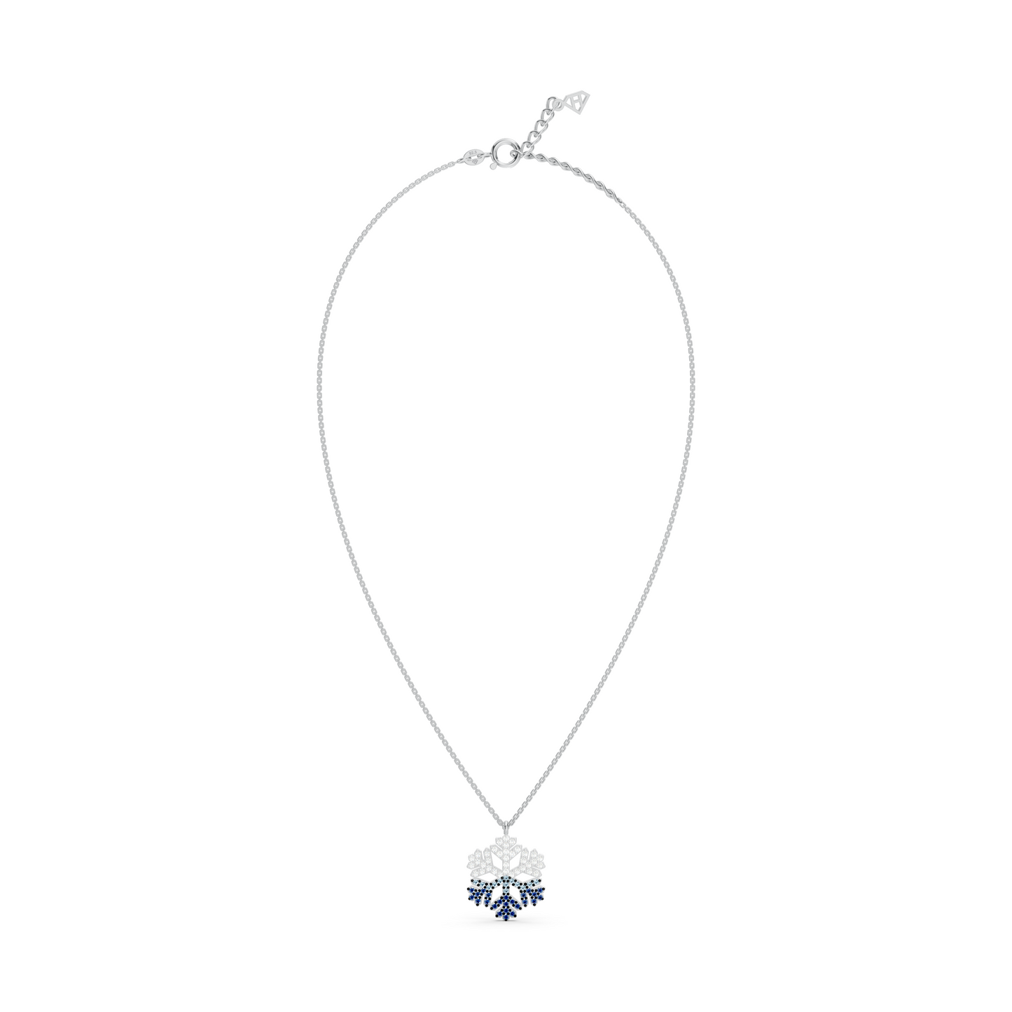Collier flocon de neige bleu