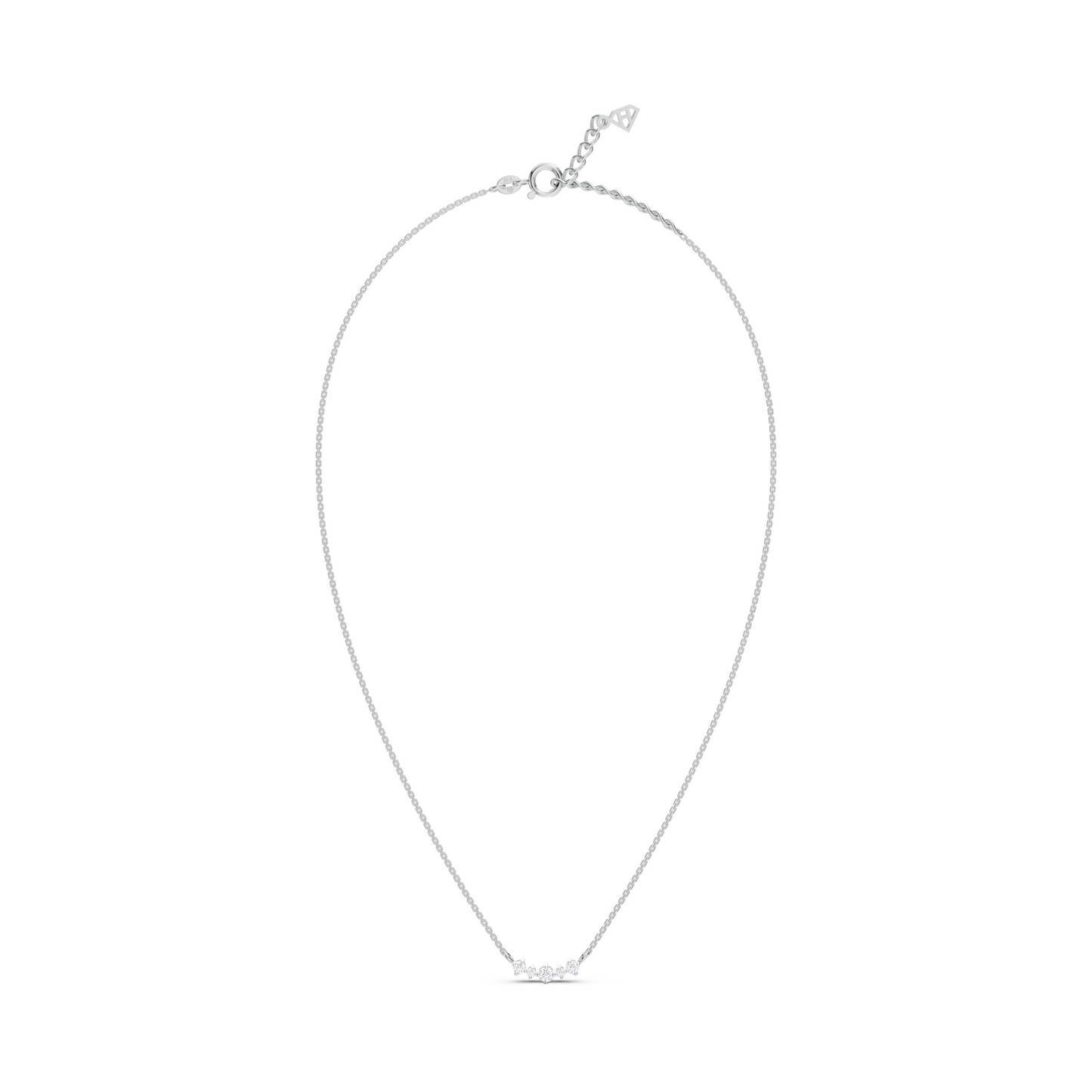 Collier courbe 5 diamants