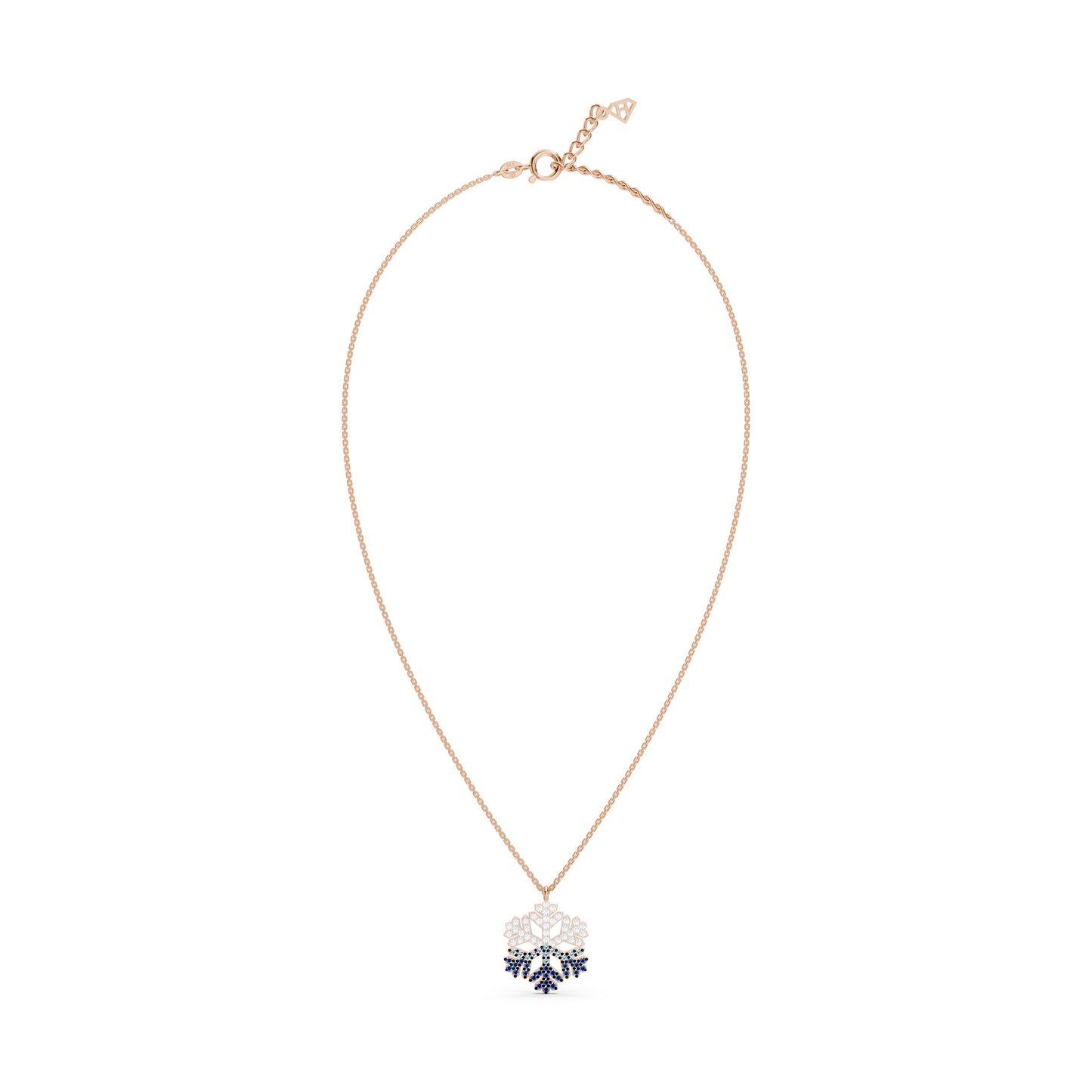 Collier flocon de neige bleu