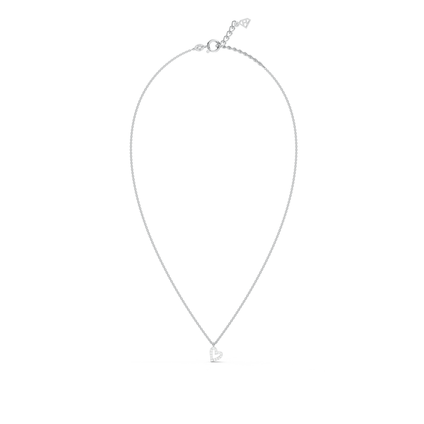 Tilted Heart Line Necklace