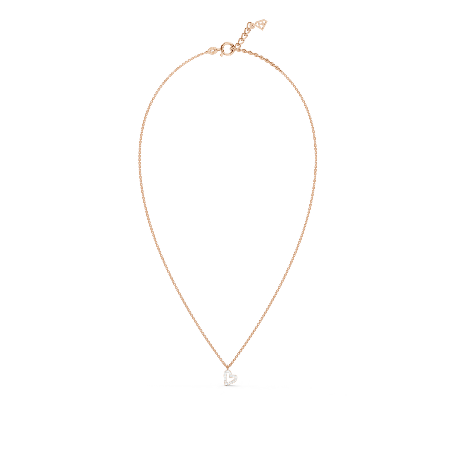 Tilted Heart Line Necklace
