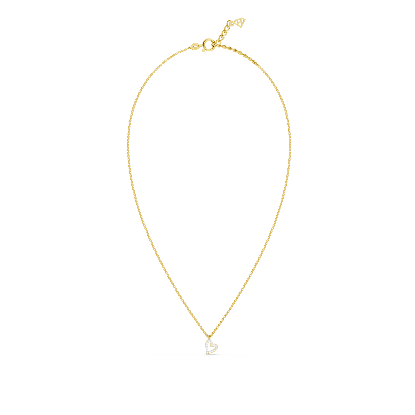 Tilted Heart Line Necklace