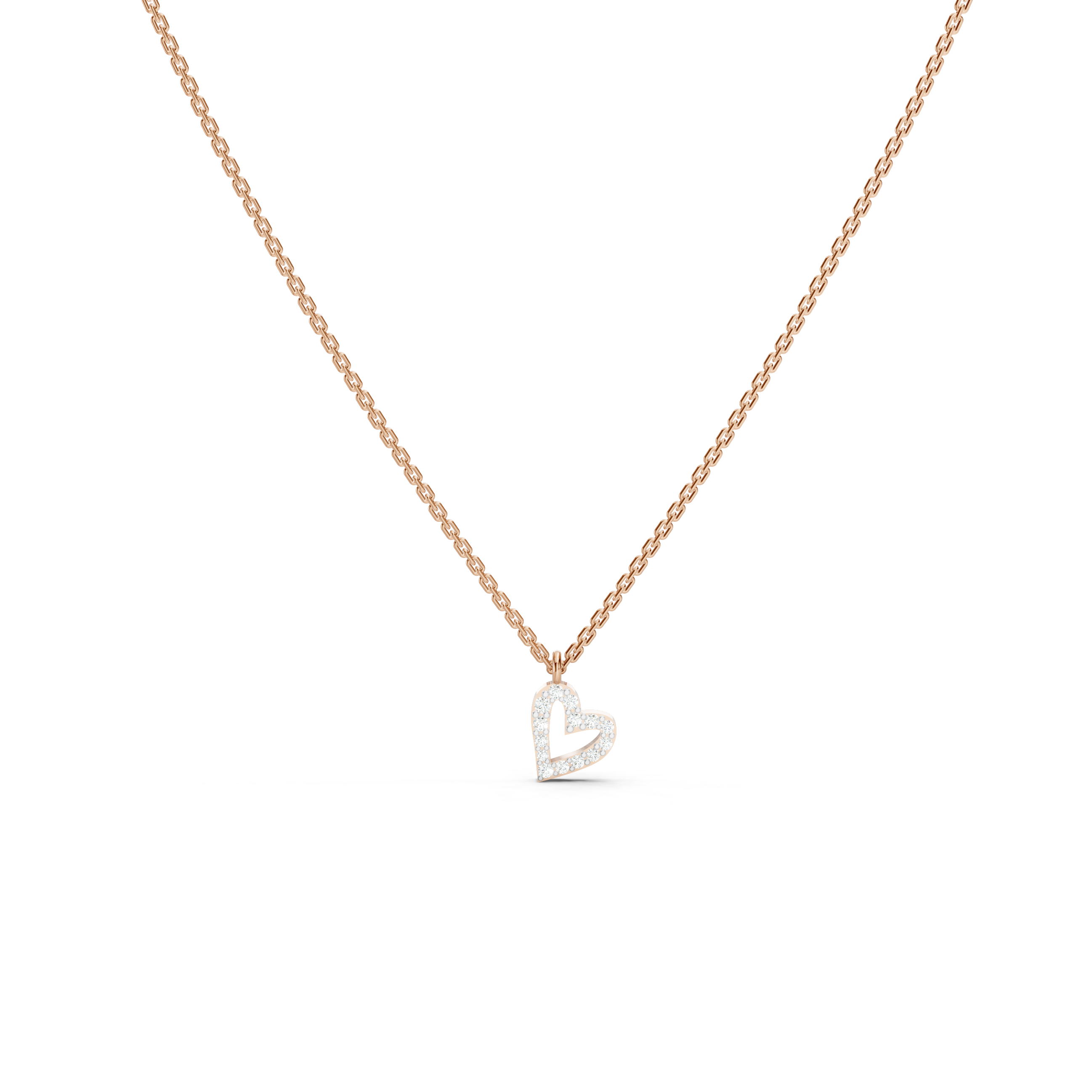 Tilted Heart Line Necklace