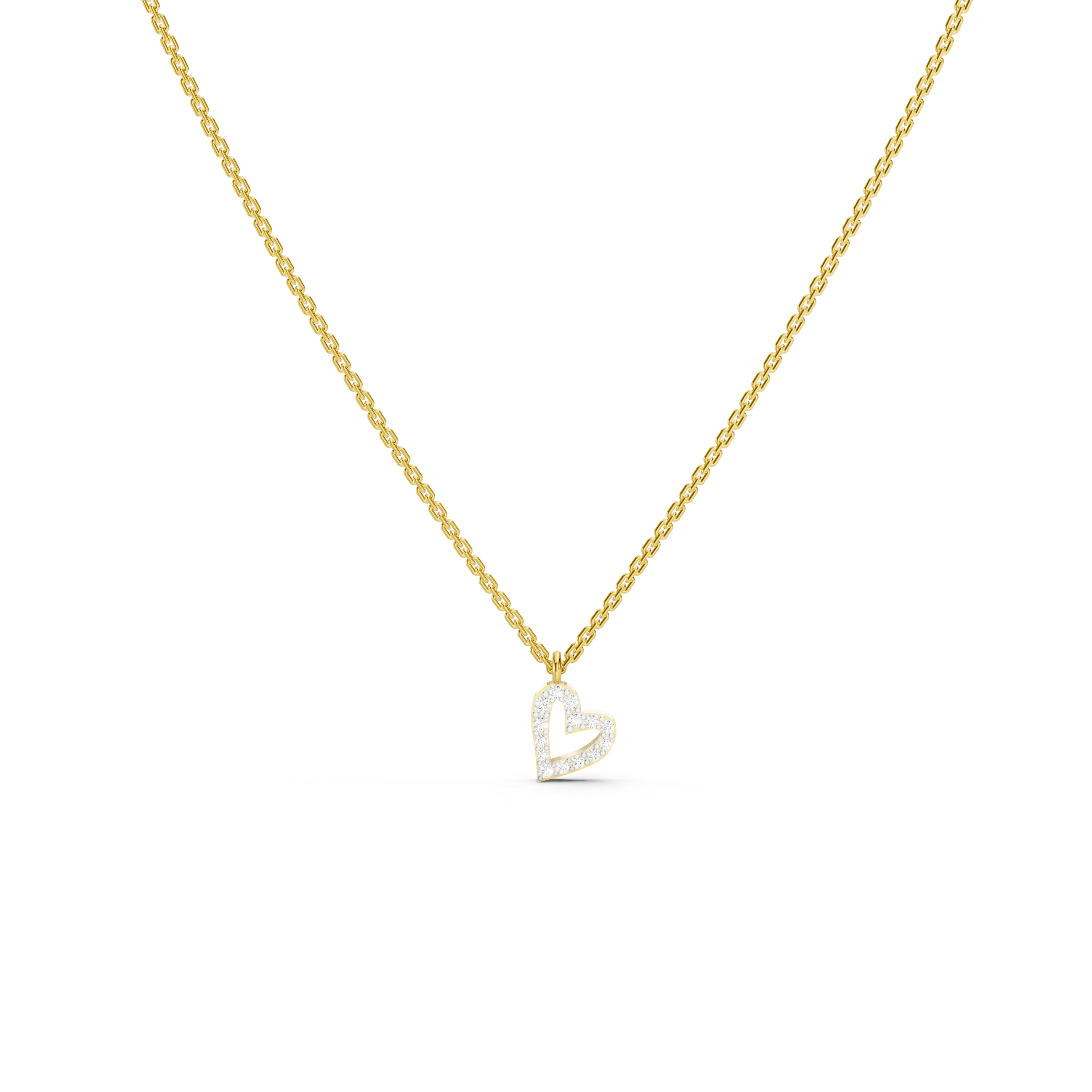 Tilted Heart Line Necklace