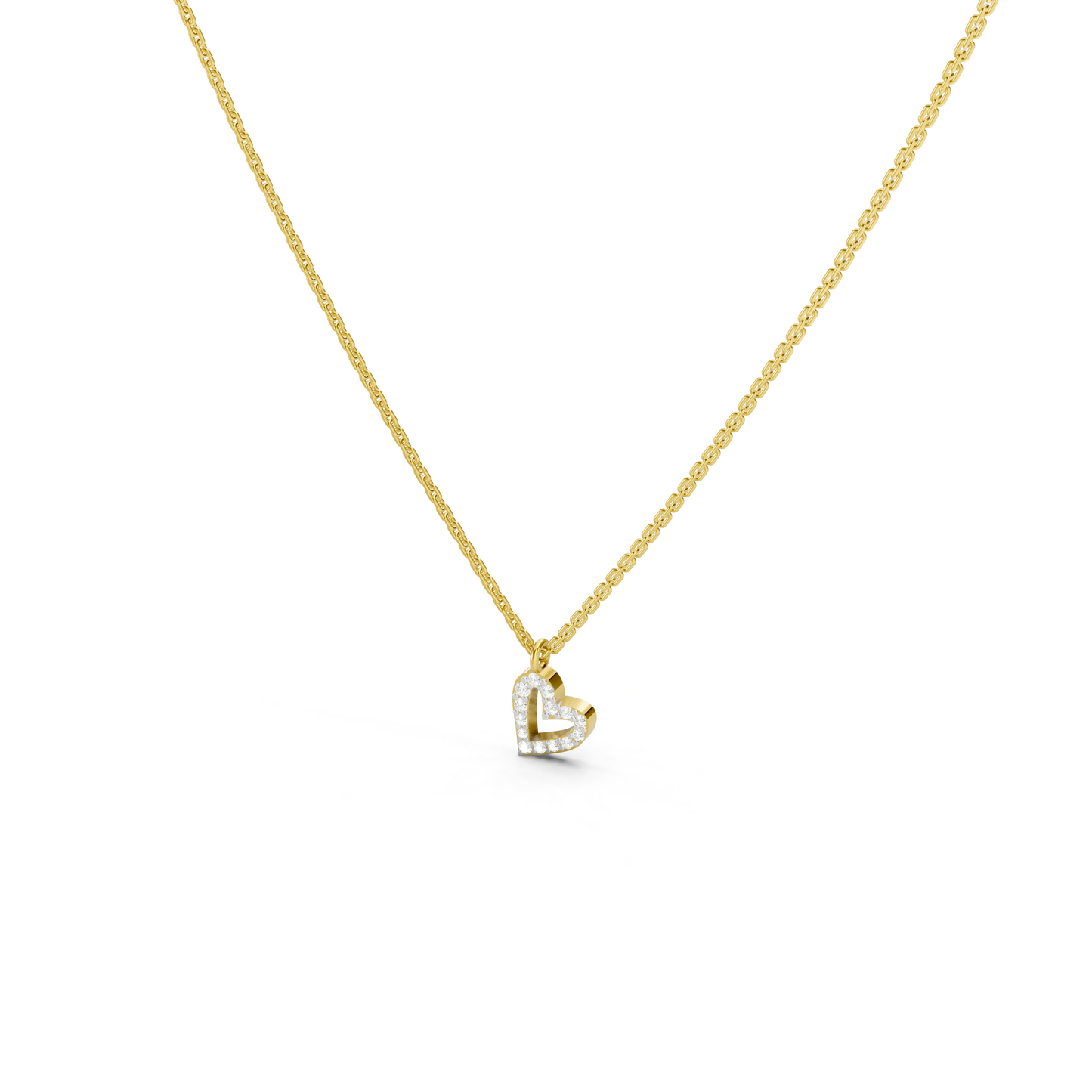 Tilted Heart Line Necklace